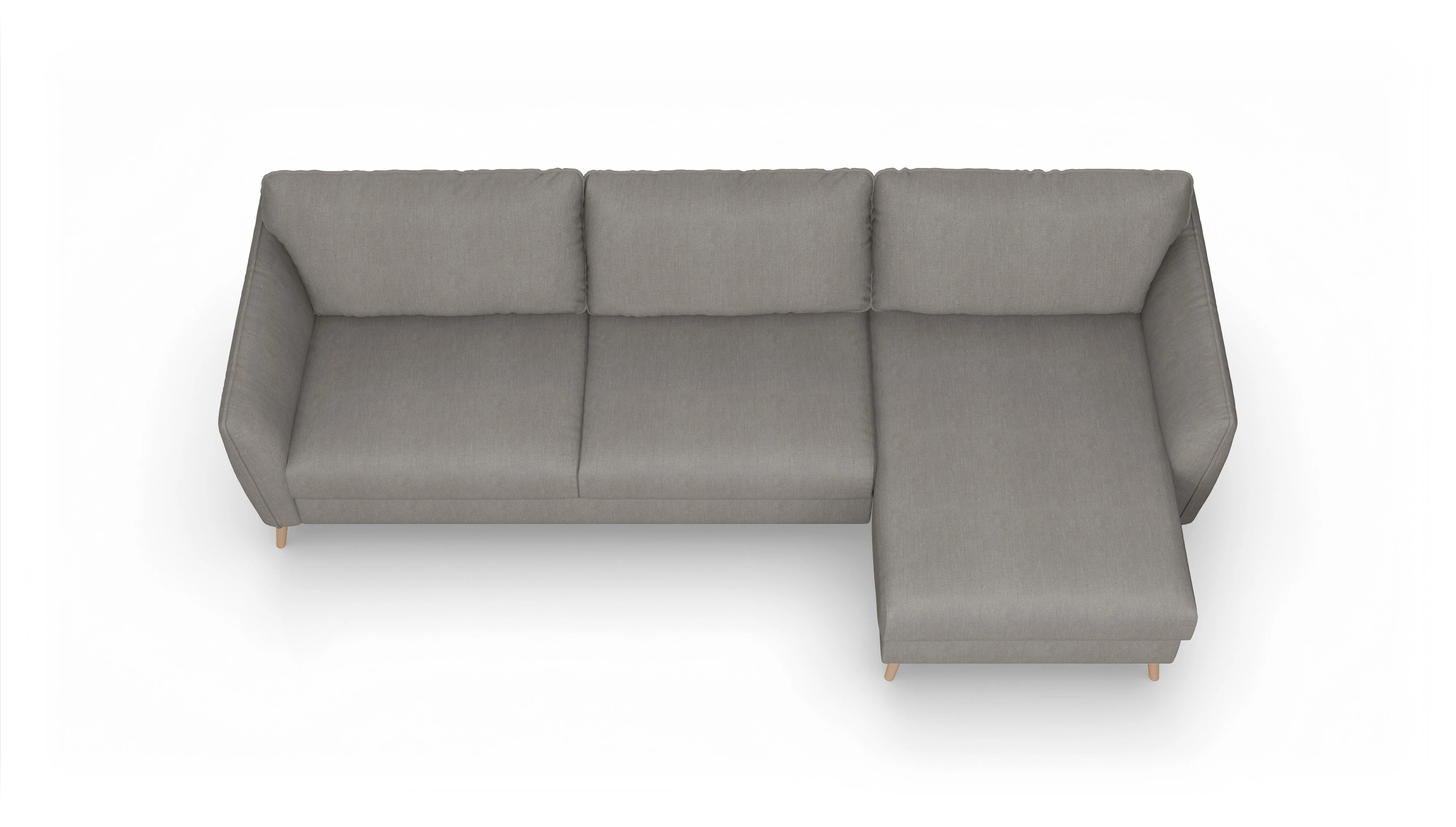 Schlafsofa Eriksen Ansicht des Produktes Eriksen Sofa mit Rec rechts in Stoff beige