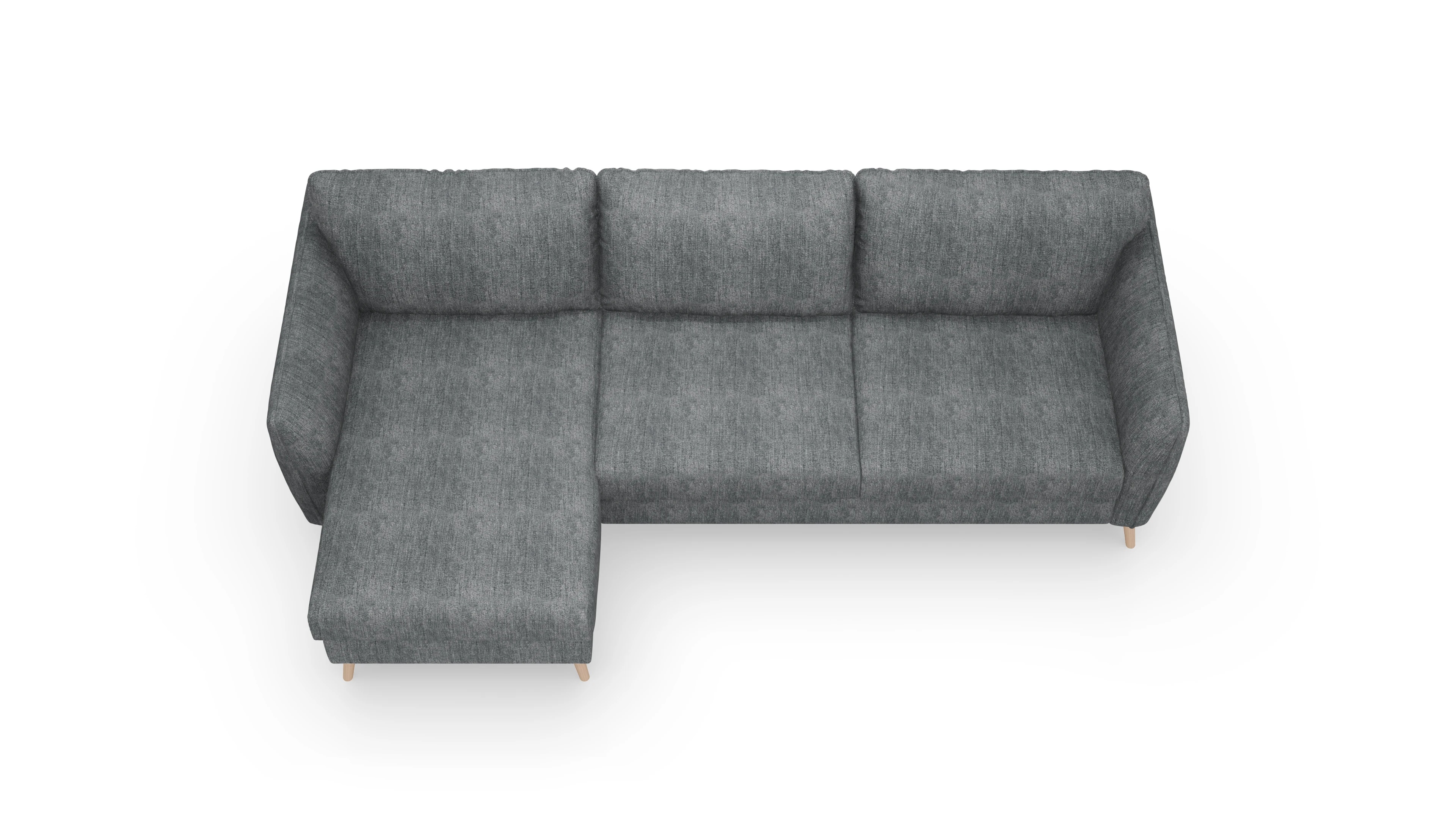 Ansicht des Produktes Eriksen Sofa mit Rec links in Stoff schwarz