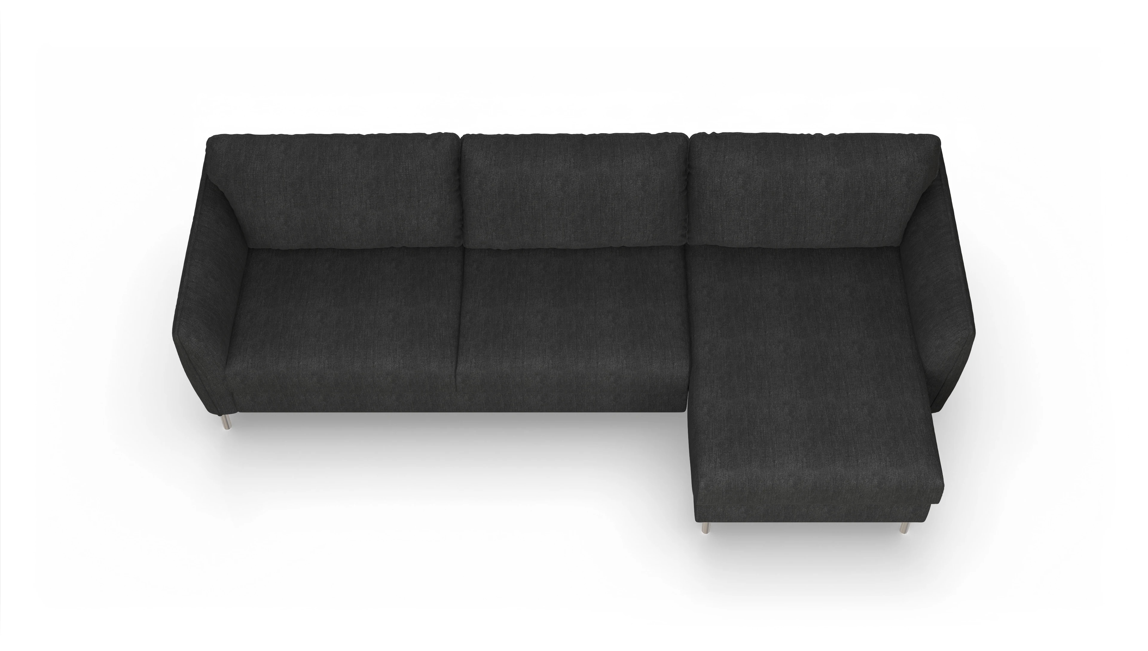 Ansicht des Produktes Eriksen Sofa mit Rec rechts in Stoff schwarz