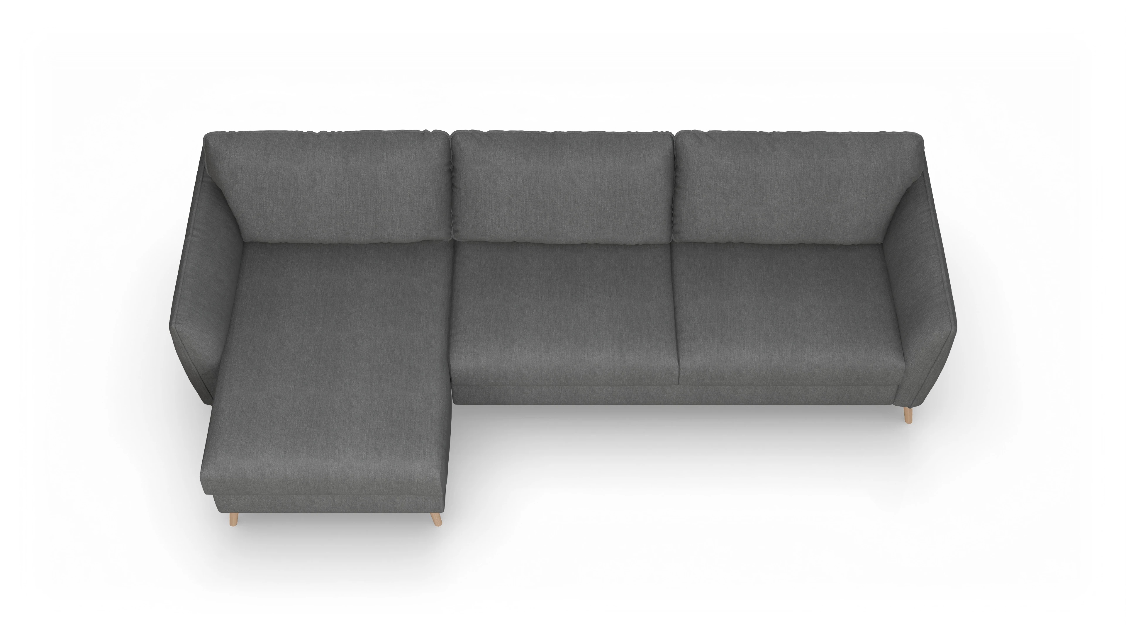 Ansicht des Produktes Eriksen Sofa mit Rec links in Stoff grau