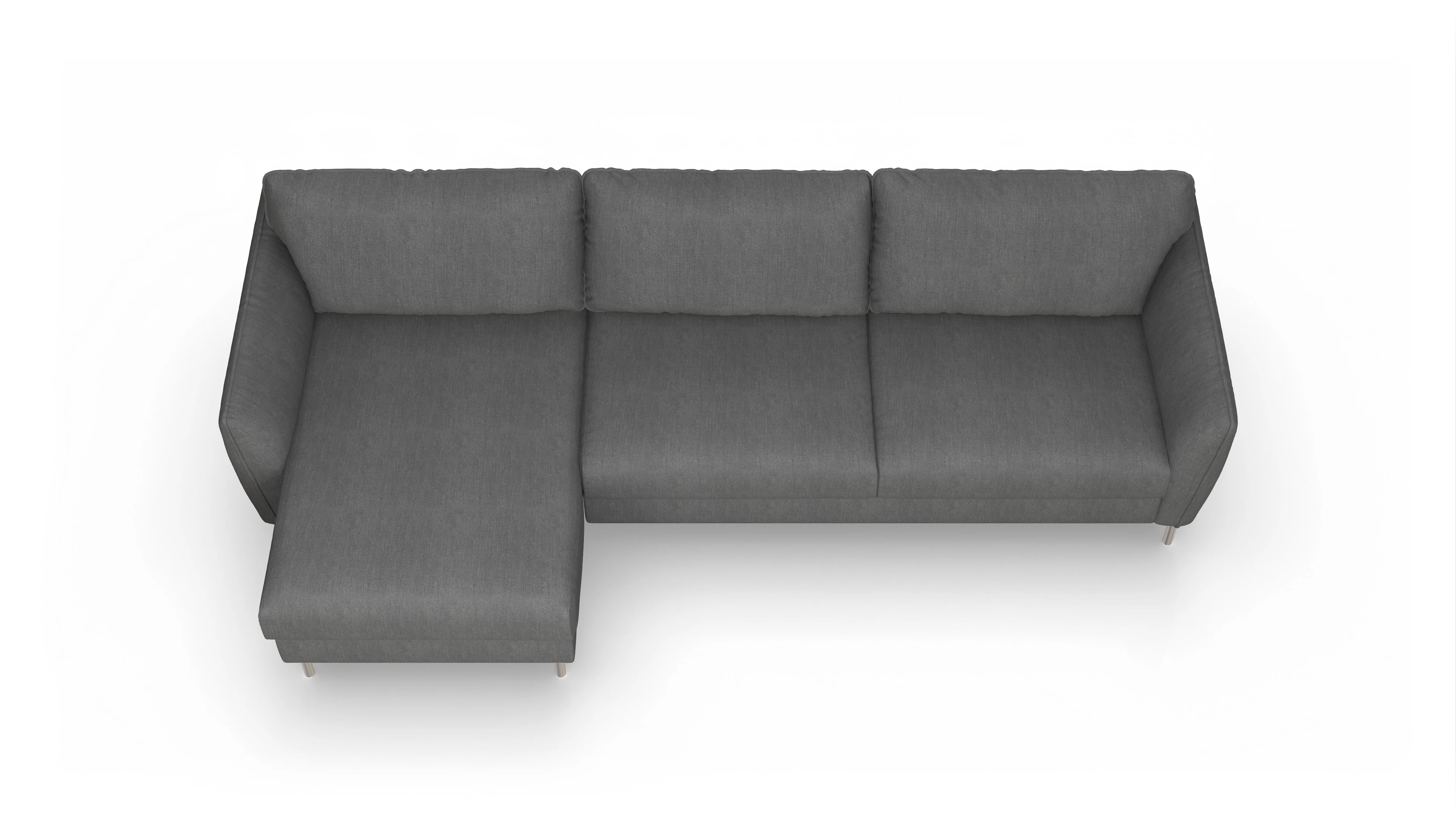 Ansicht des Produktes Eriksen Sofa mit Rec links in Stoff grau