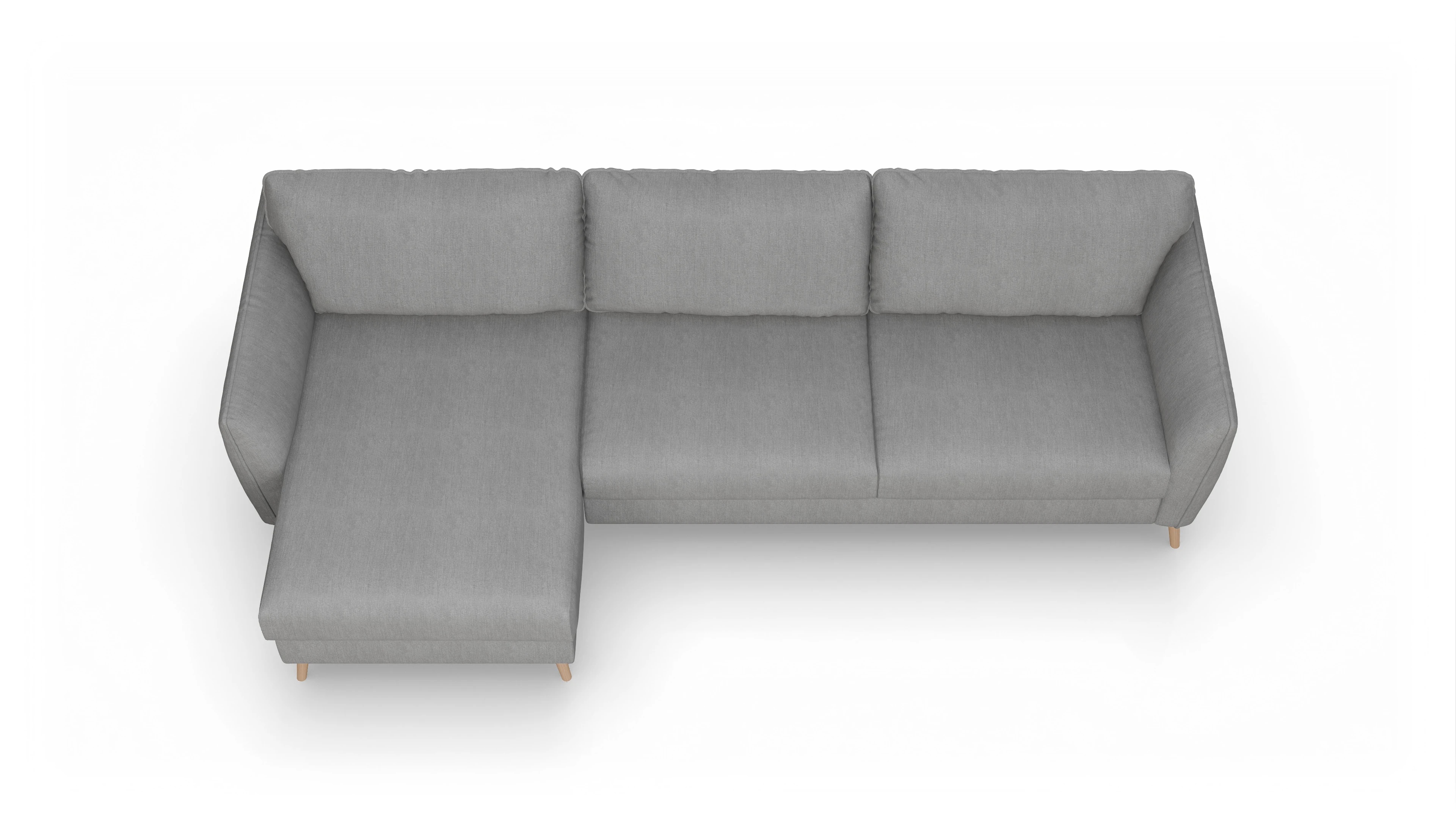 Ansicht des Produktes Eriksen Sofa mit Rec links in Stoff grau