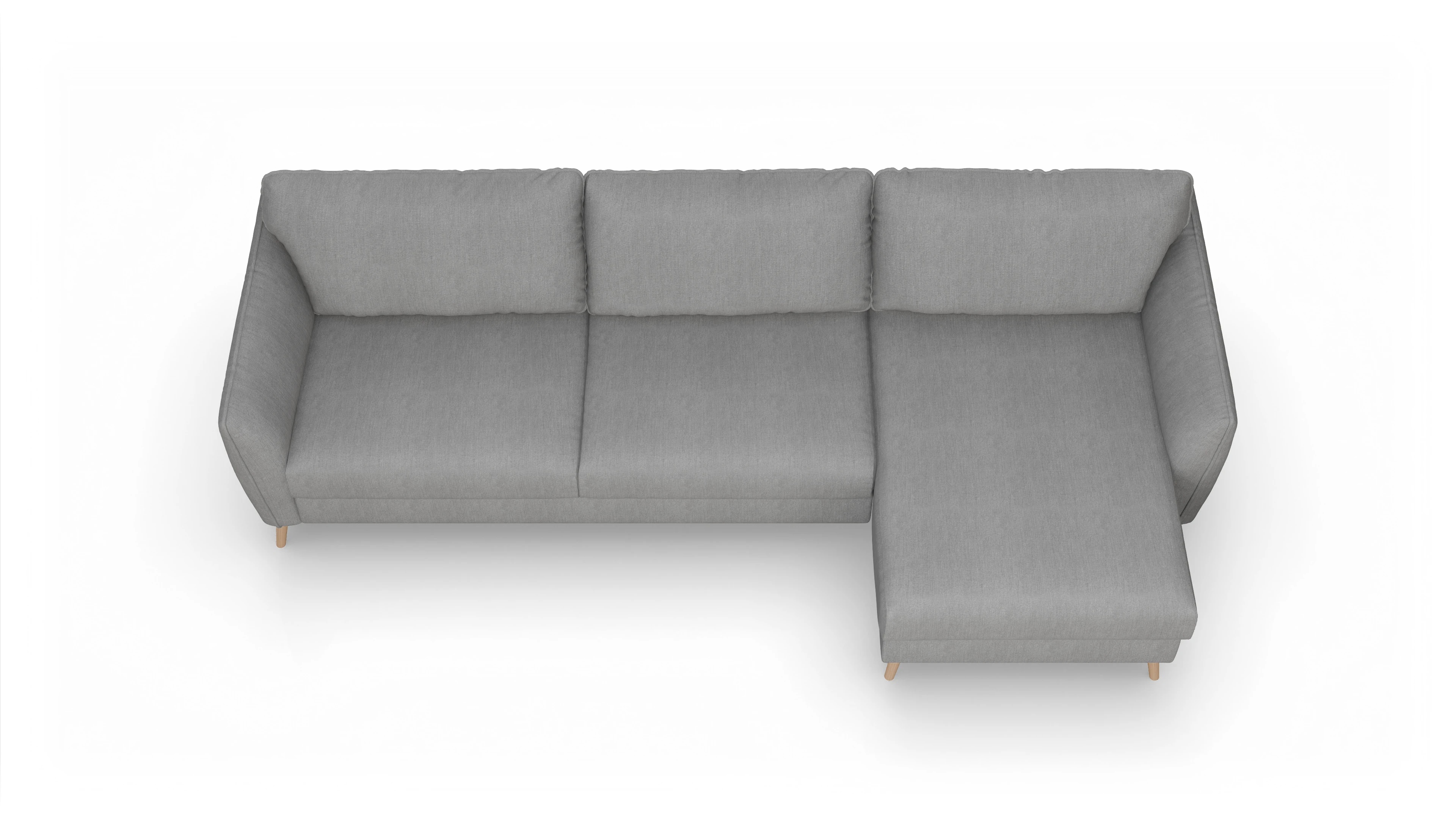 Ansicht des Produktes Eriksen Sofa mit Rec rechts in Stoff grau