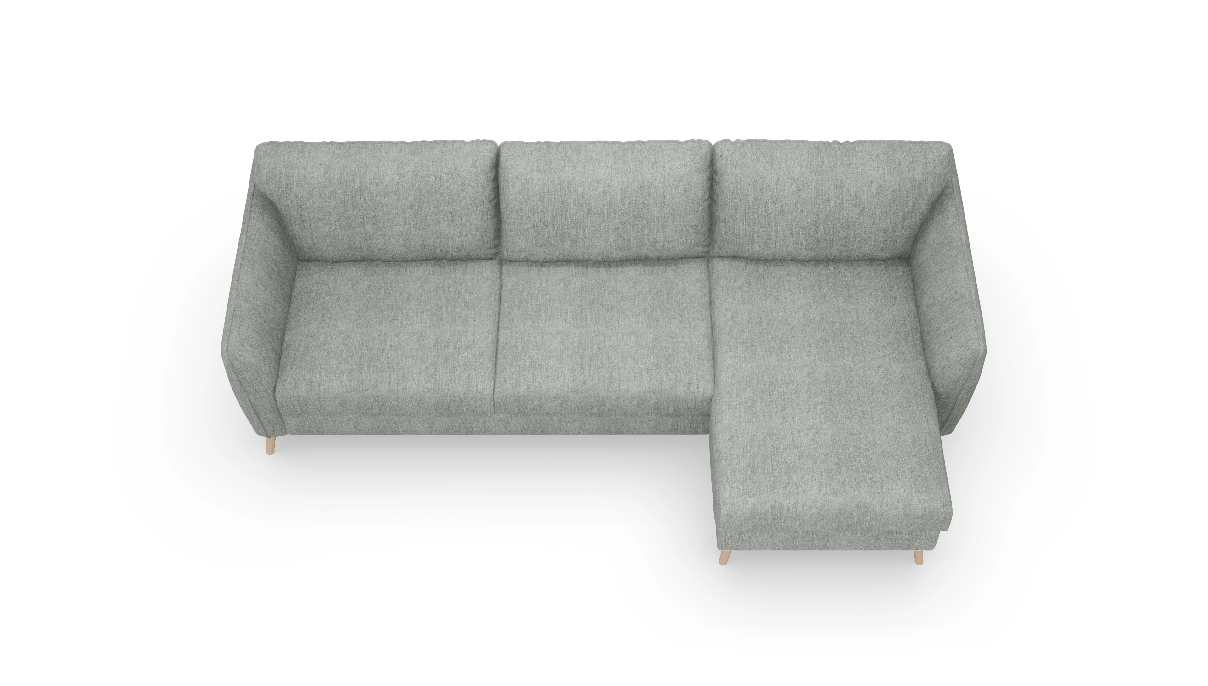 Schlafsofa Eriksen Ansicht des Produktes Eriksen Sofa mit Rec rechts in Stoff grau