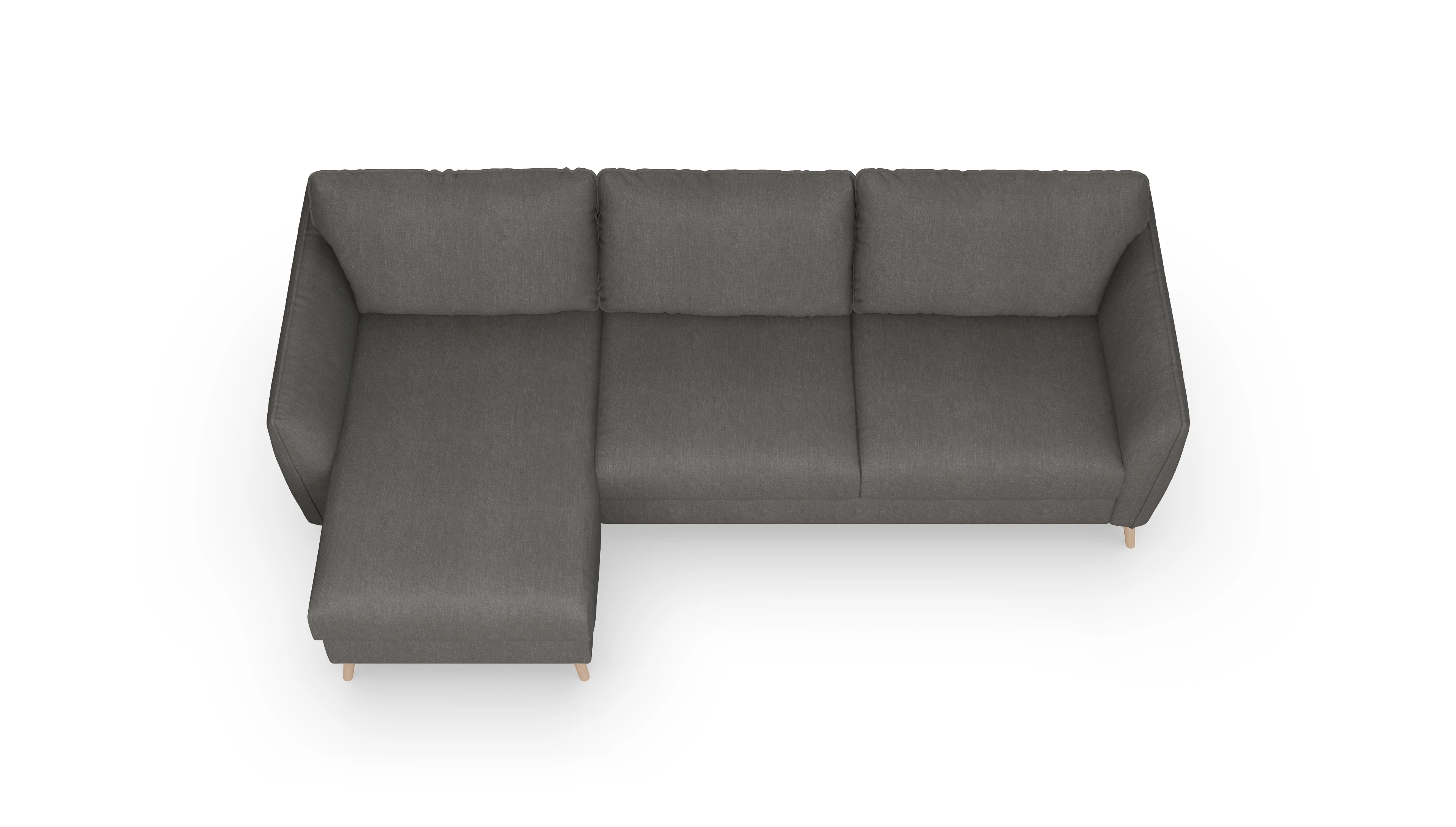 Ansicht des Produktes Eriksen Sofa mit Rec links in Stoff grau