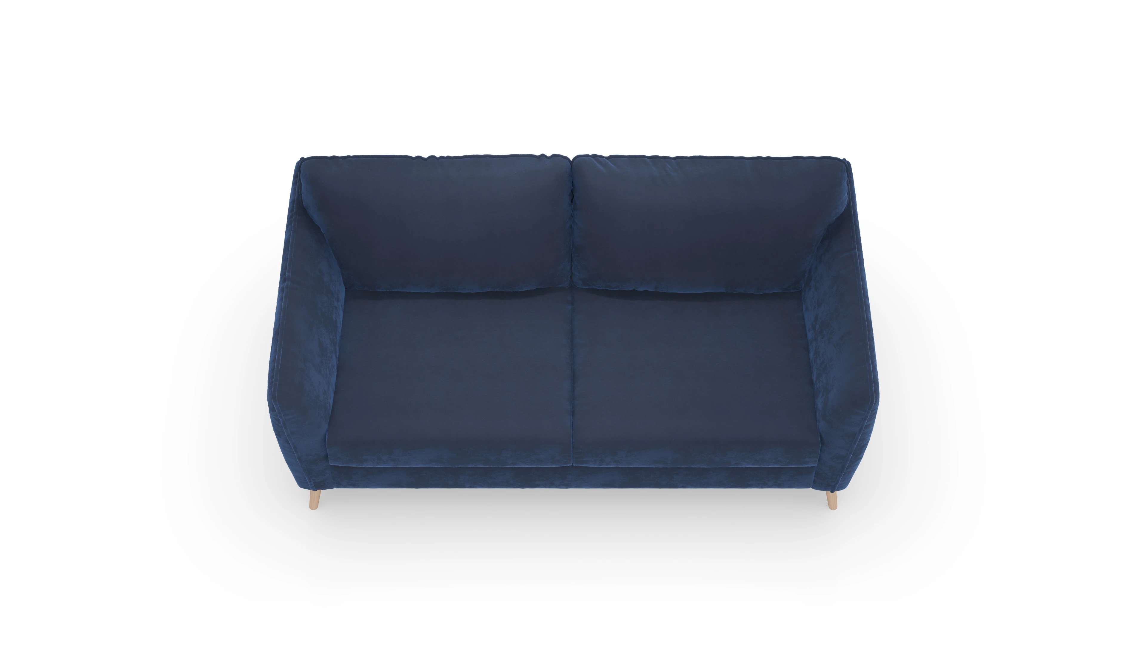 Schlafsofa Eriksen Ansicht des Produktes Eriksen 3-Sitzer in Samt blau