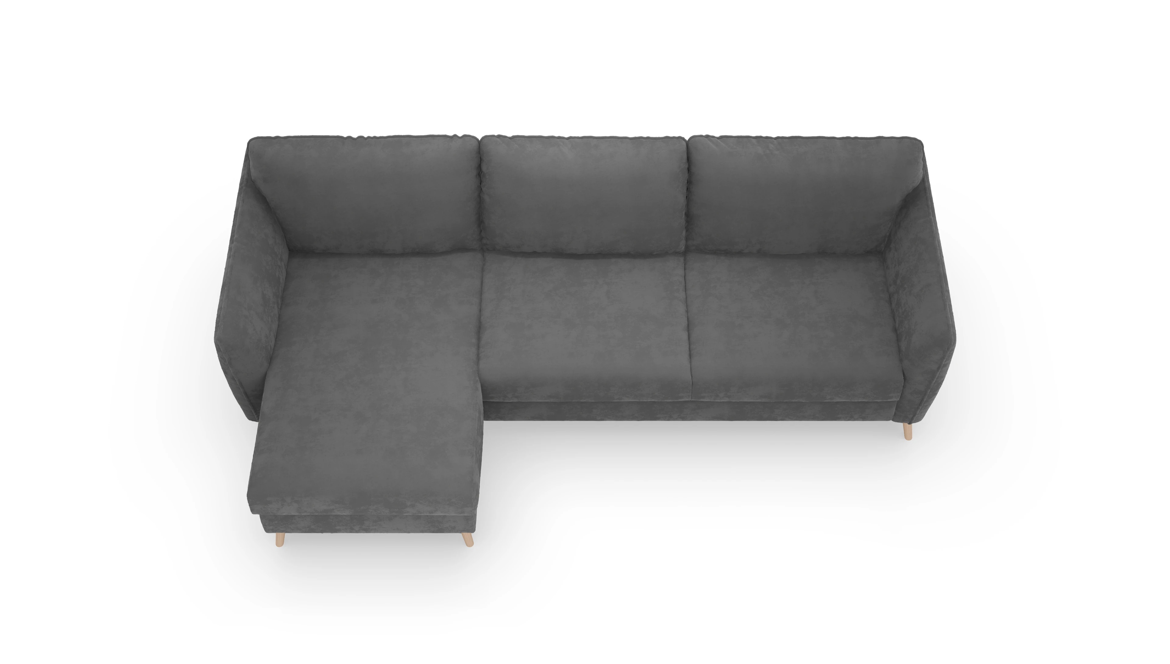 Ansicht des Produktes Eriksen Sofa mit Rec links in Samt grau