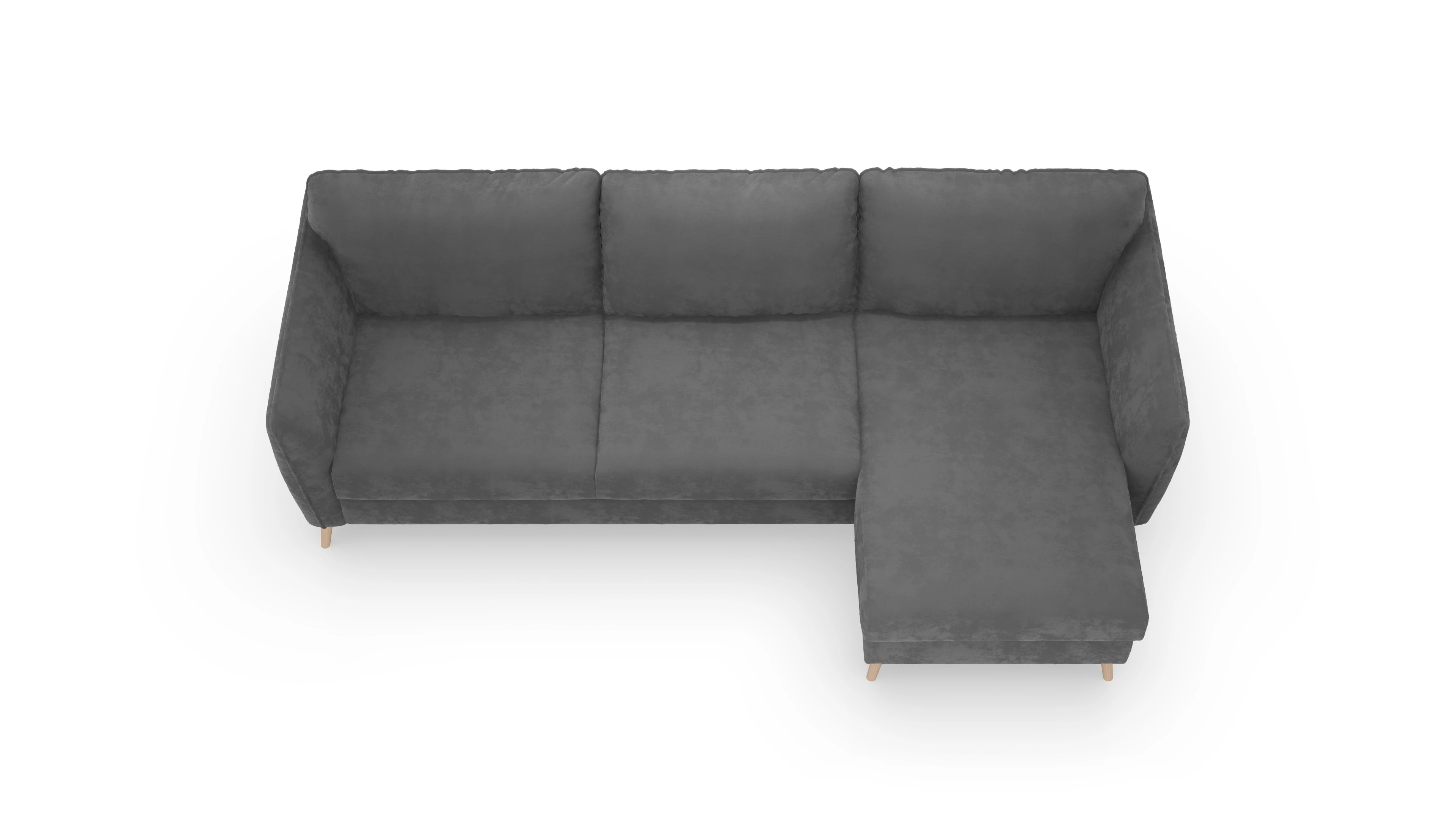 Ansicht des Produktes Eriksen Sofa mit Rec rechts in Samt grau