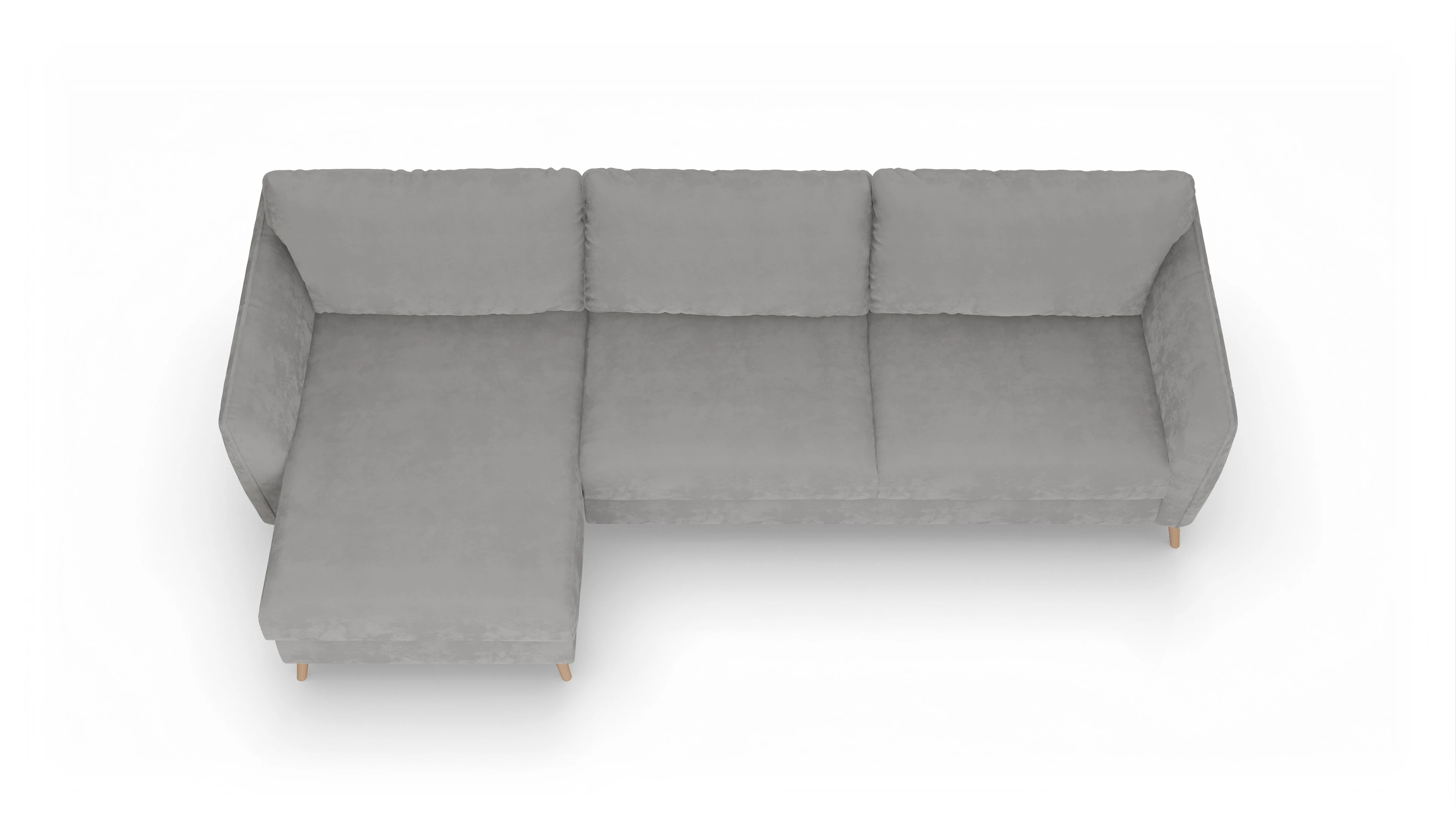 Ansicht des Produktes Eriksen Sofa mit Rec links in Samt grau