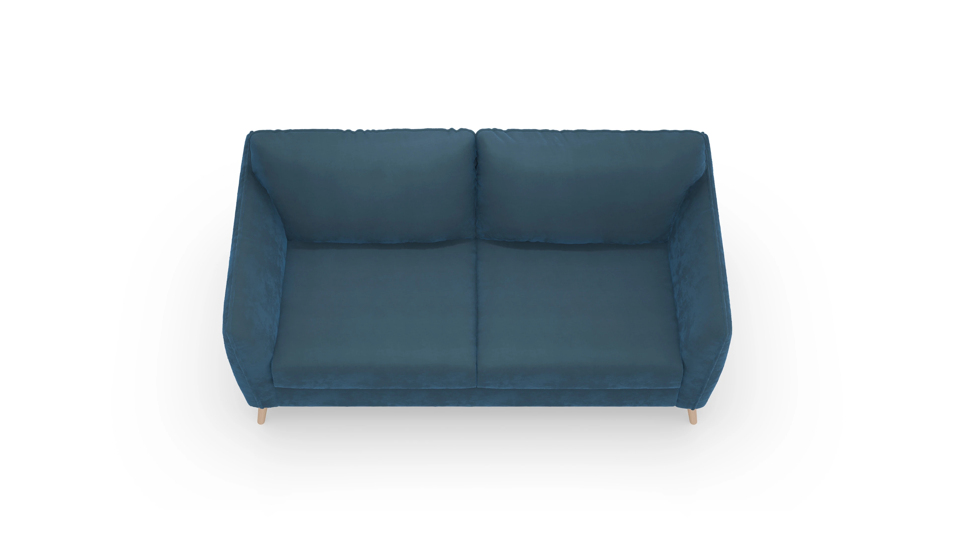 Schlafsofa Eriksen Ansicht des Produktes Eriksen 3-Sitzer in Samt blau