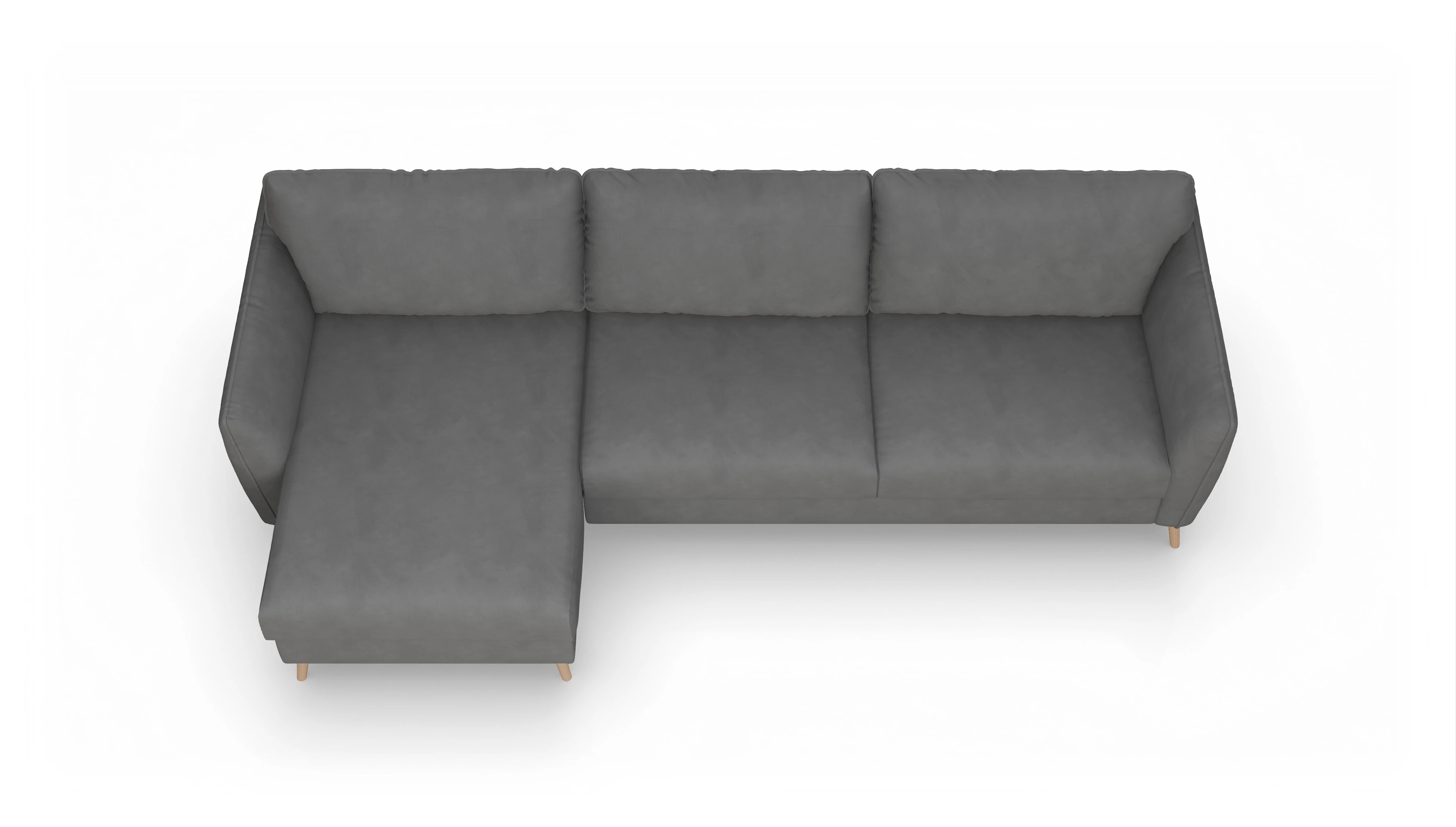 Ansicht des Produktes Eriksen Sofa mit Rec links in Stoff grau