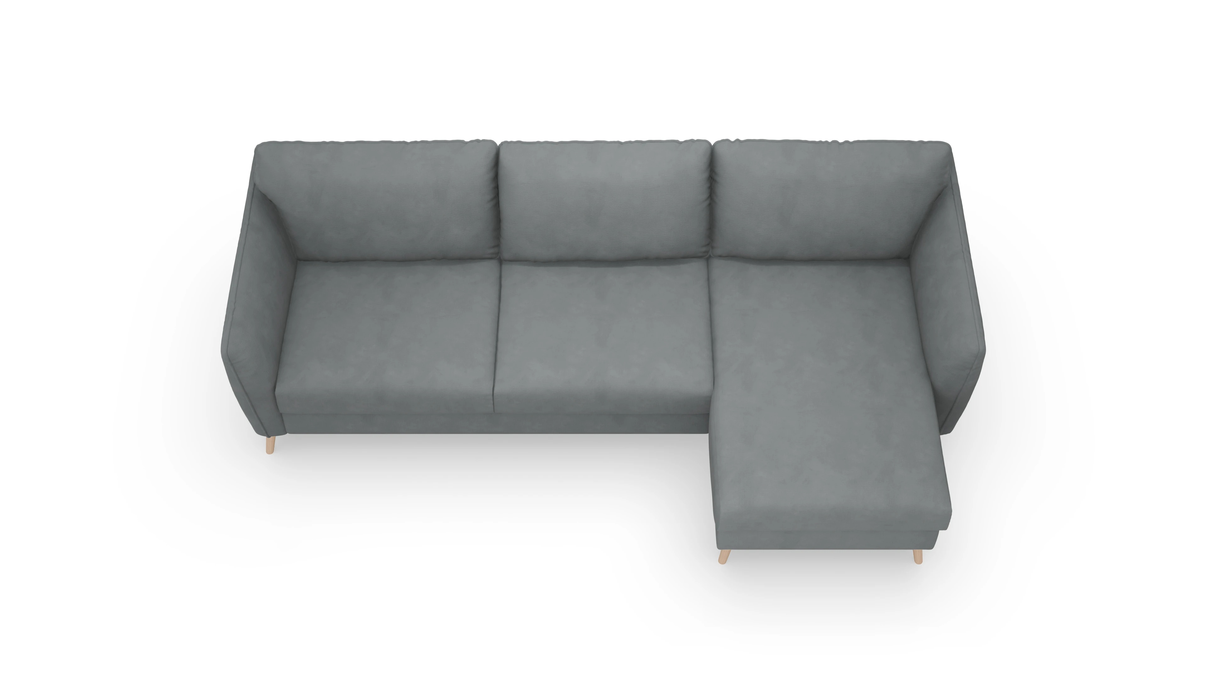 Ansicht des Produktes Eriksen Sofa mit Rec rechts in Stoff grau