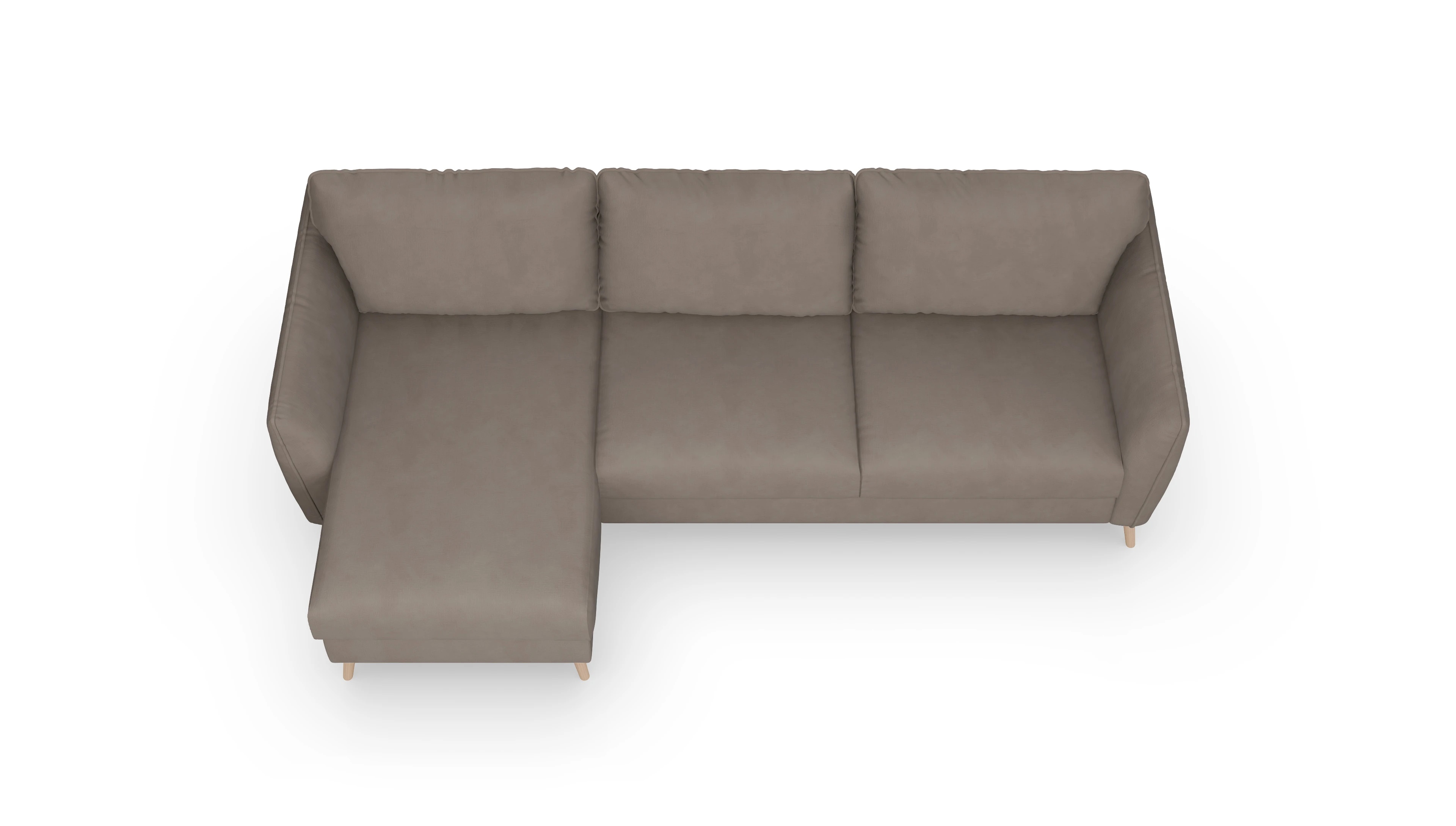 Ansicht des Produktes Eriksen Sofa mit Rec links in Stoff braun