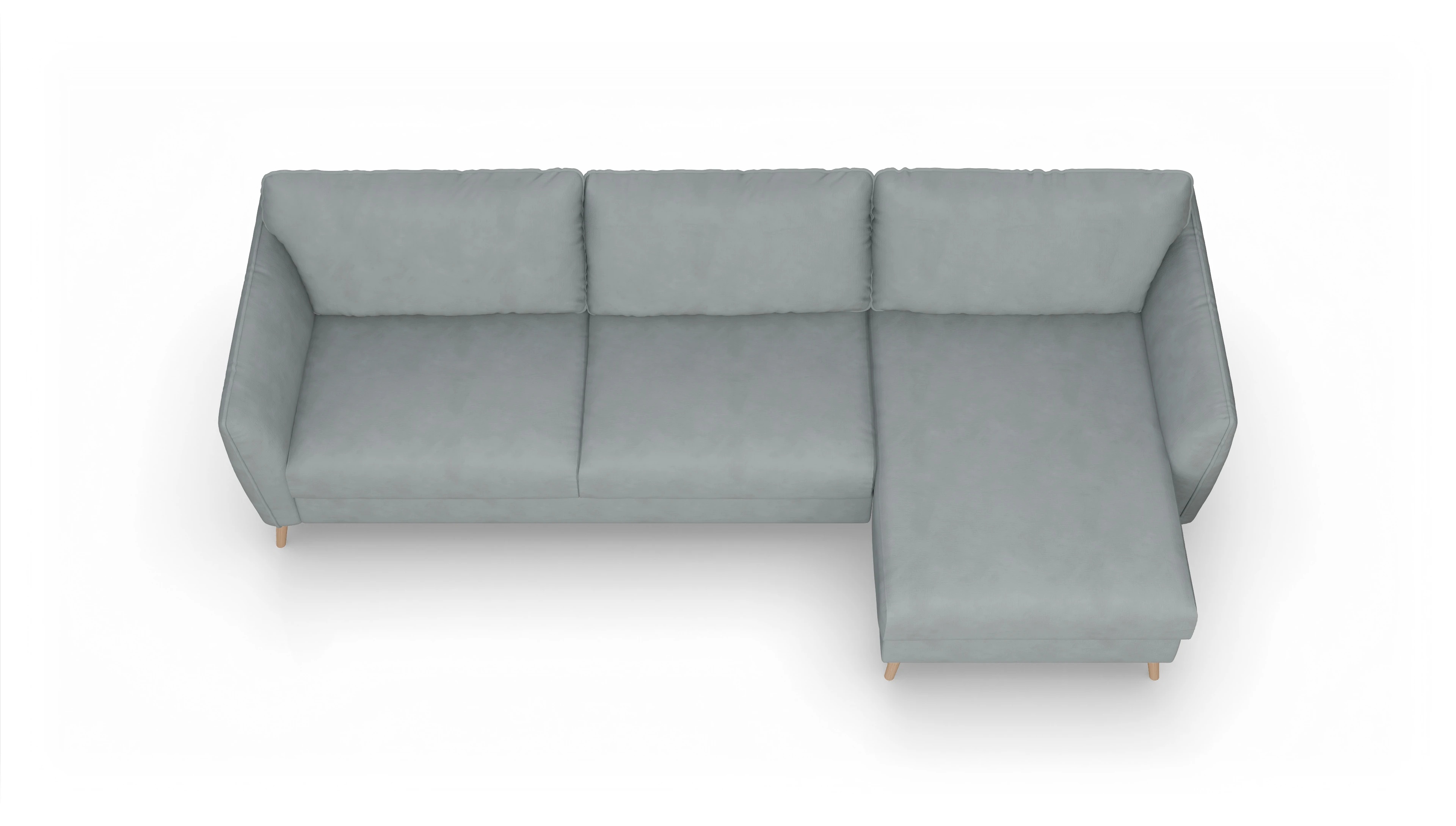 Ansicht des Produktes Eriksen Sofa mit Rec rechts in Stoff grau