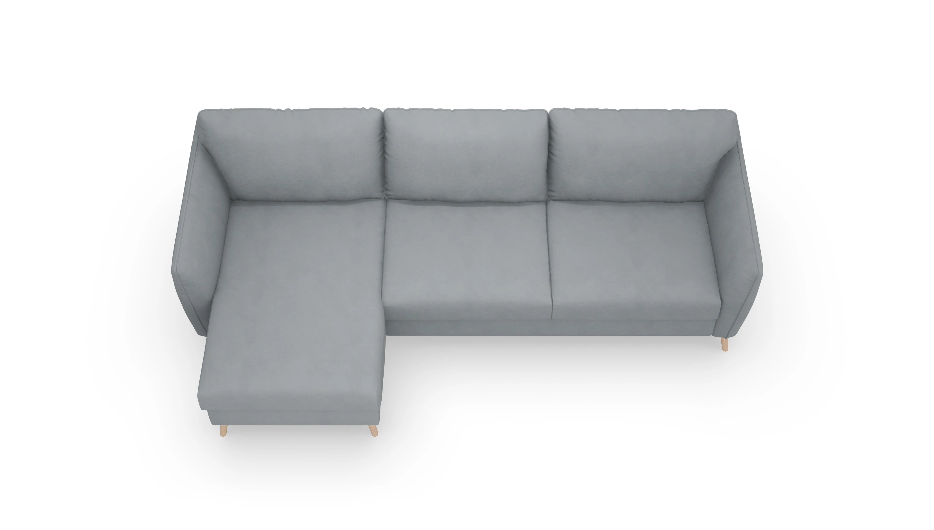 Ansicht des Produktes Eriksen Sofa mit Rec links in Stoff grau