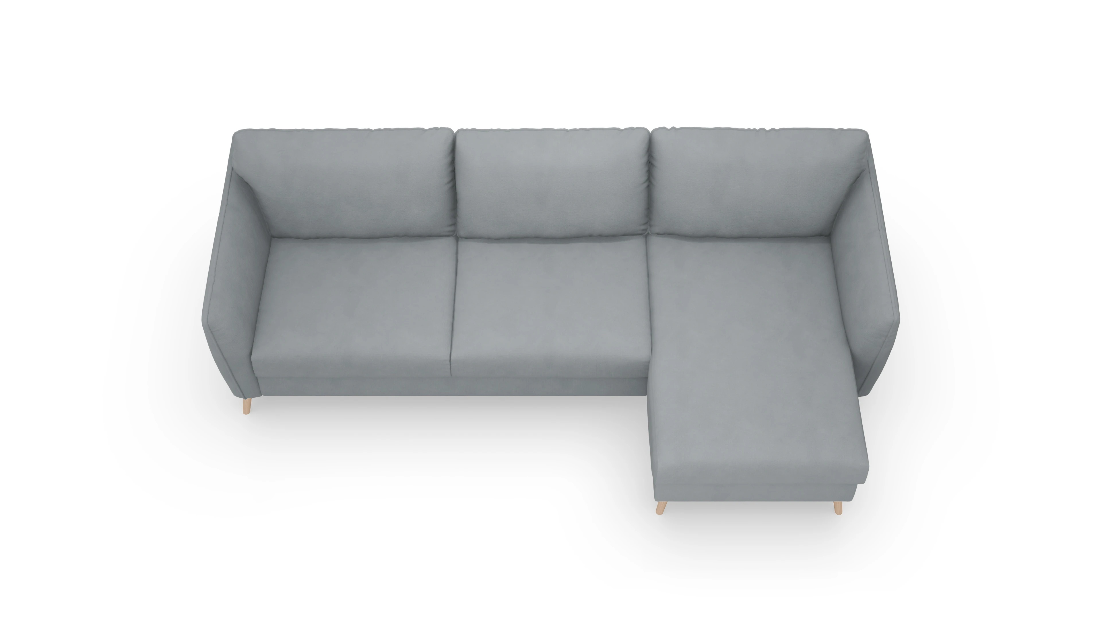 Ansicht des Produktes Eriksen Sofa mit Rec rechts in Stoff grau