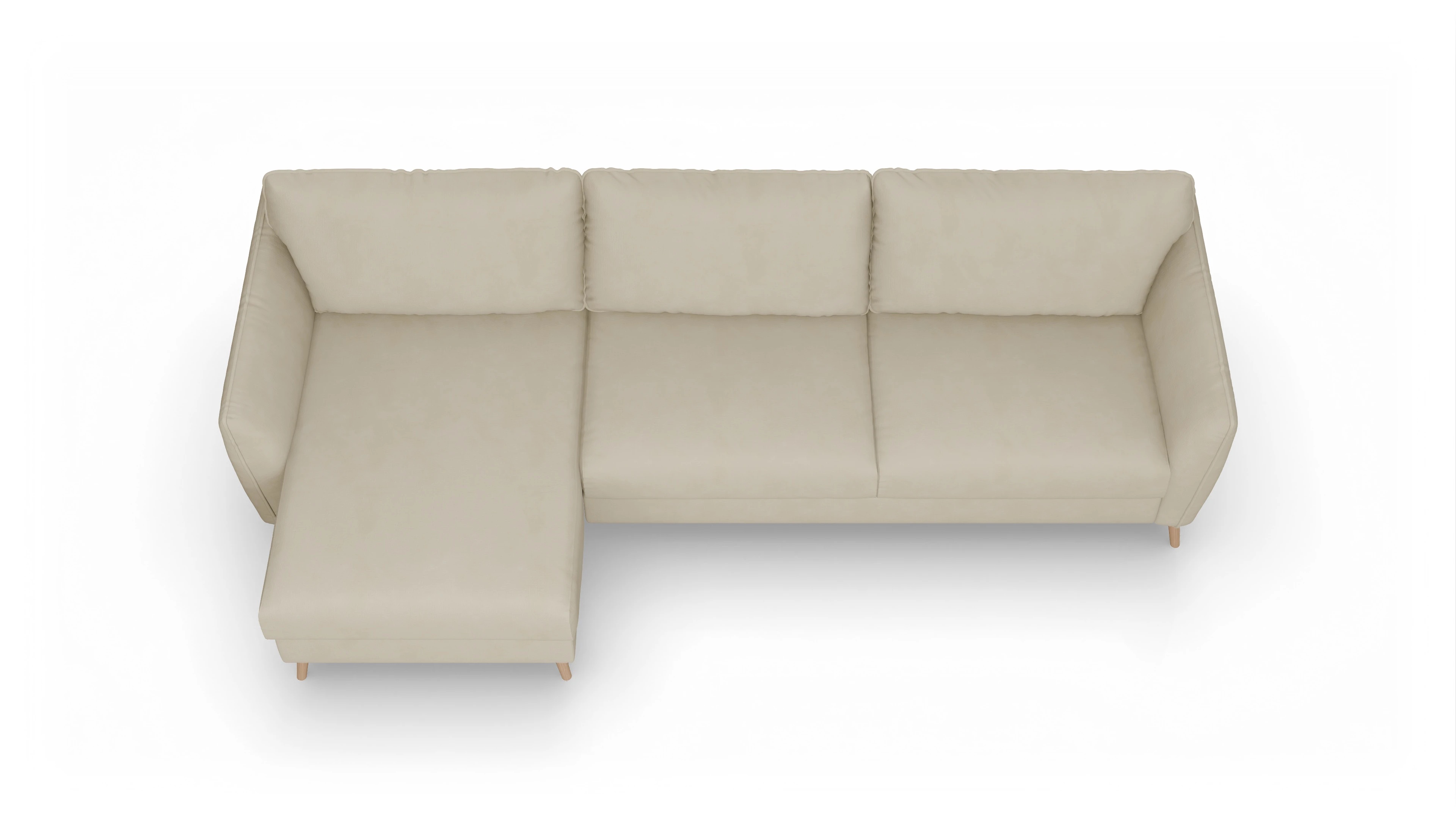 Ansicht des Produktes Eriksen Sofa mit Rec links in Stoff beige