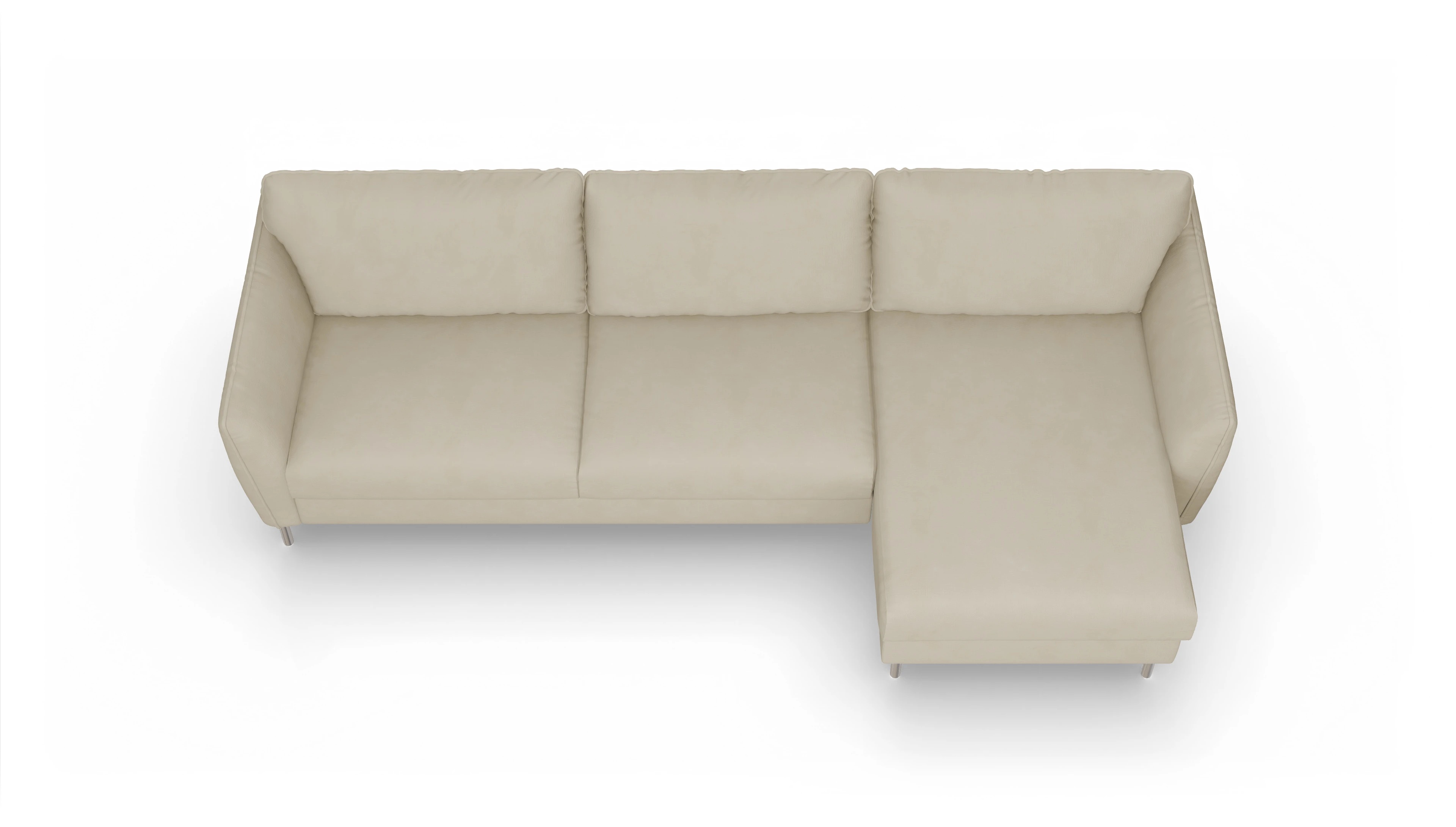 Ansicht des Produktes Eriksen Sofa mit Rec rechts in Stoff beige