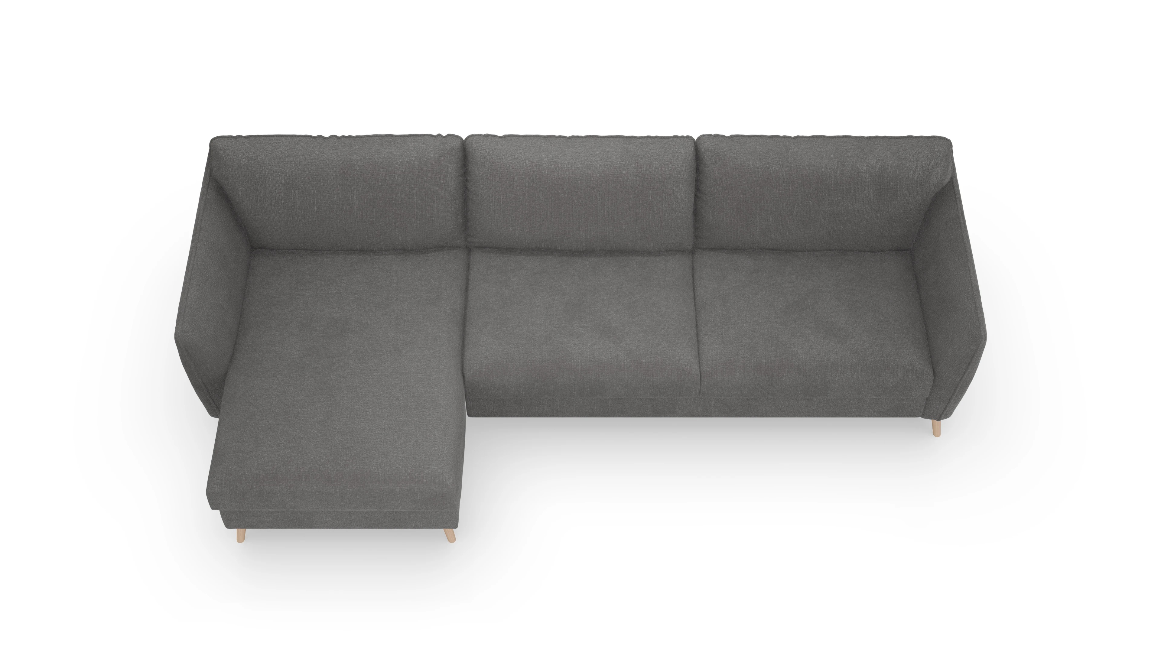 Ansicht des Produktes Eriksen Sofa mit Rec links in Stoff grau