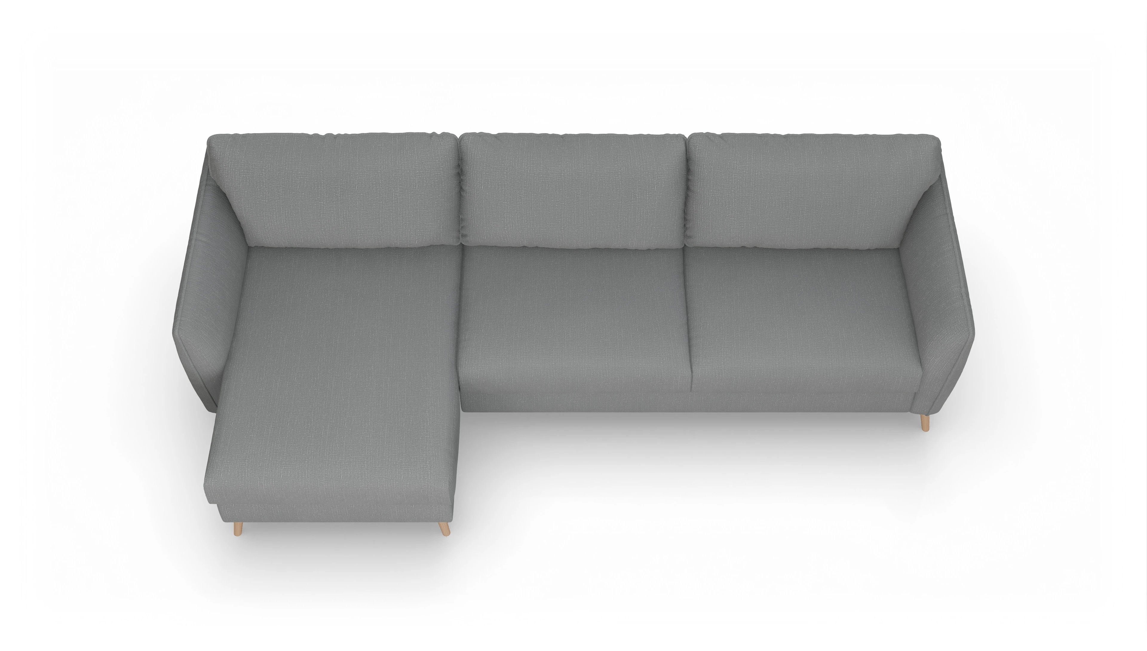 Ansicht des Produktes Eriksen Sofa mit Rec links in Stoff grau