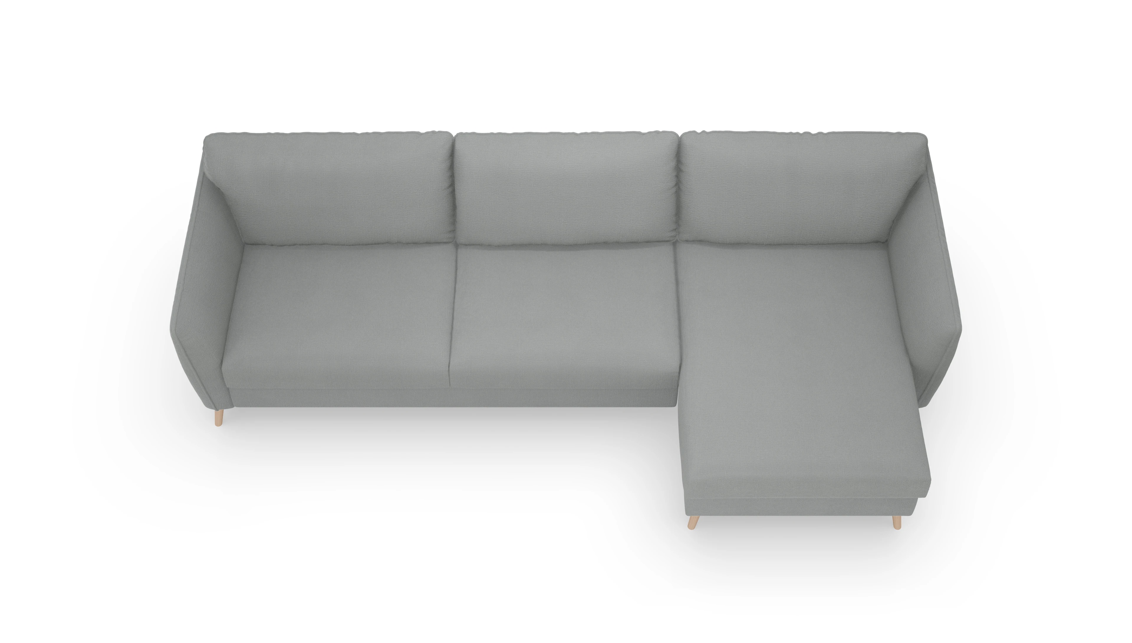 Schlafsofa Eriksen Ansicht des Produktes Eriksen Sofa mit Rec rechts in Stoff grau