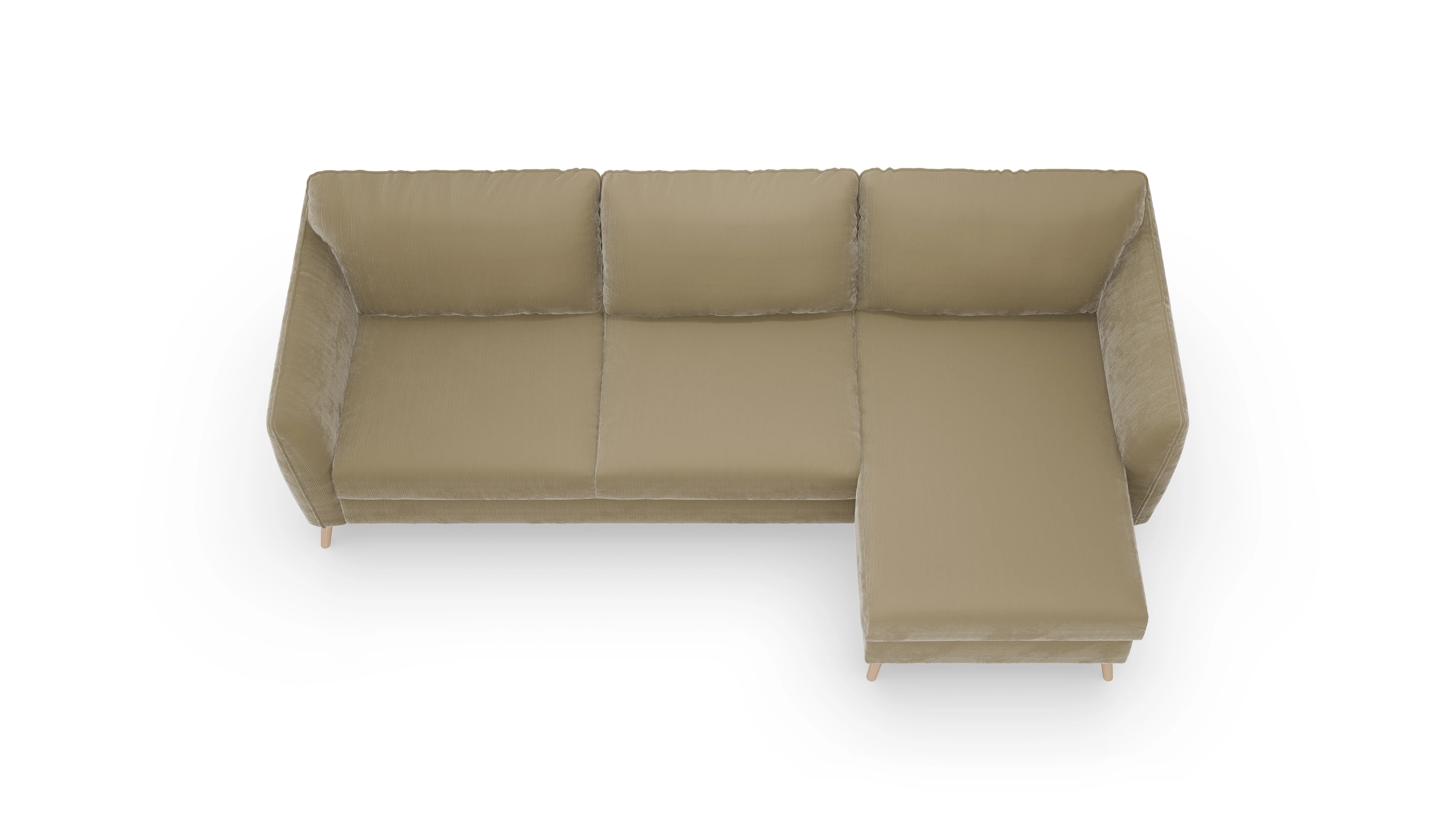 Ansicht des Produktes Eriksen Sofa mit Rec rechts in Cord beige