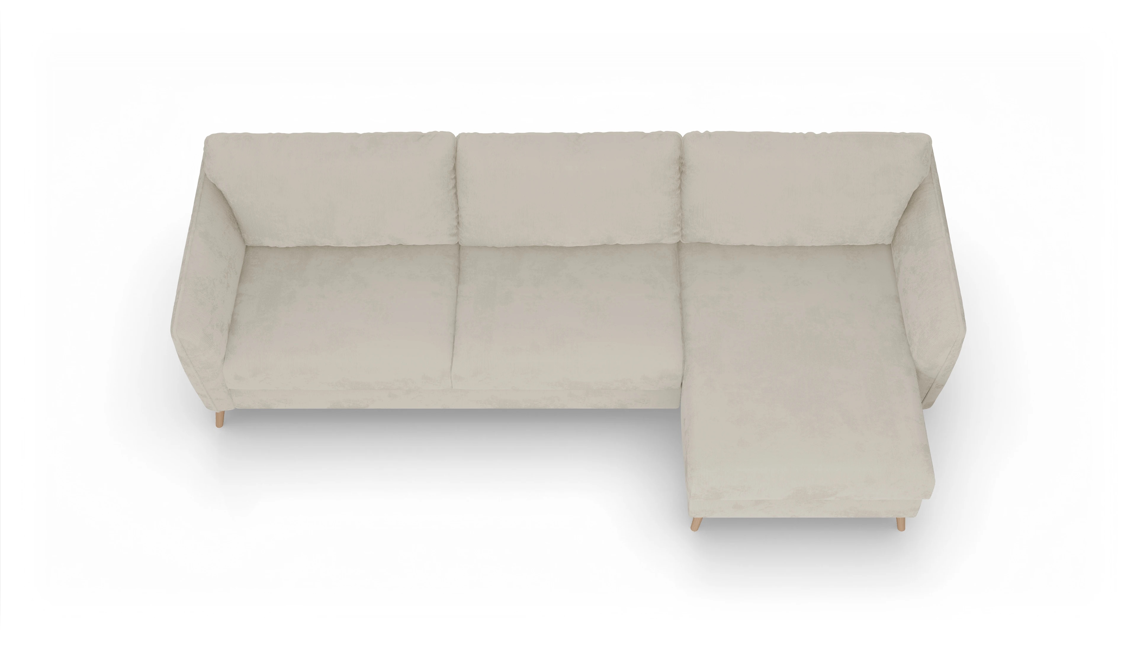 Ansicht des Produktes Eriksen Sofa mit Rec rechts in Cord weiß