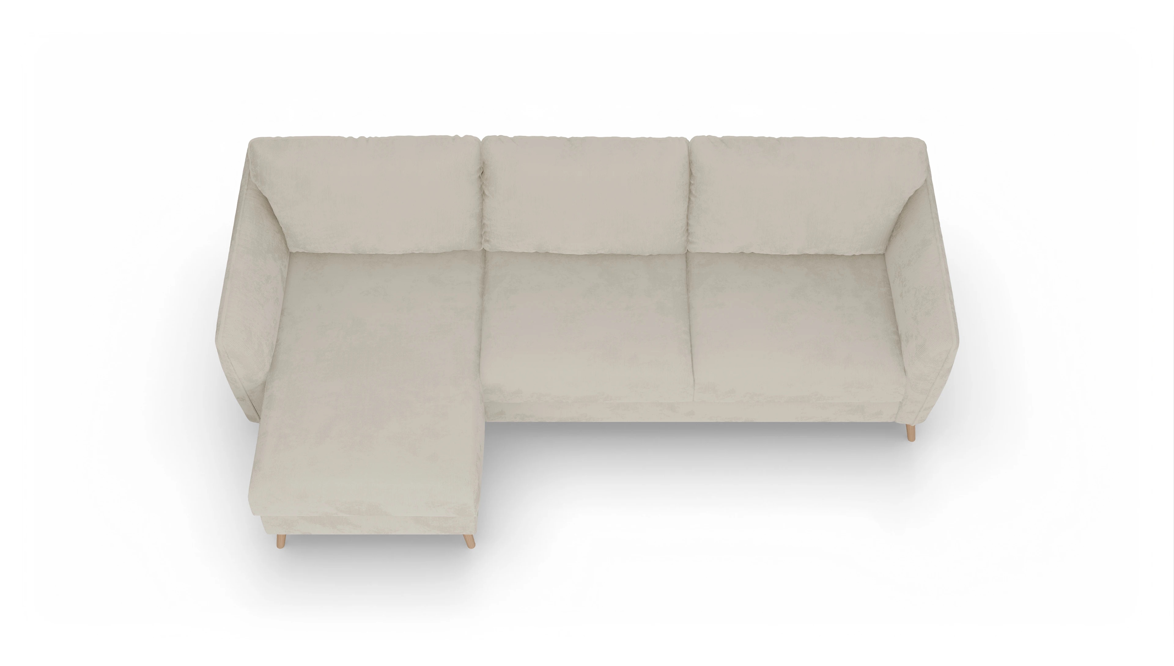 Ansicht des Produktes Eriksen Sofa mit Rec links in Cord weiß