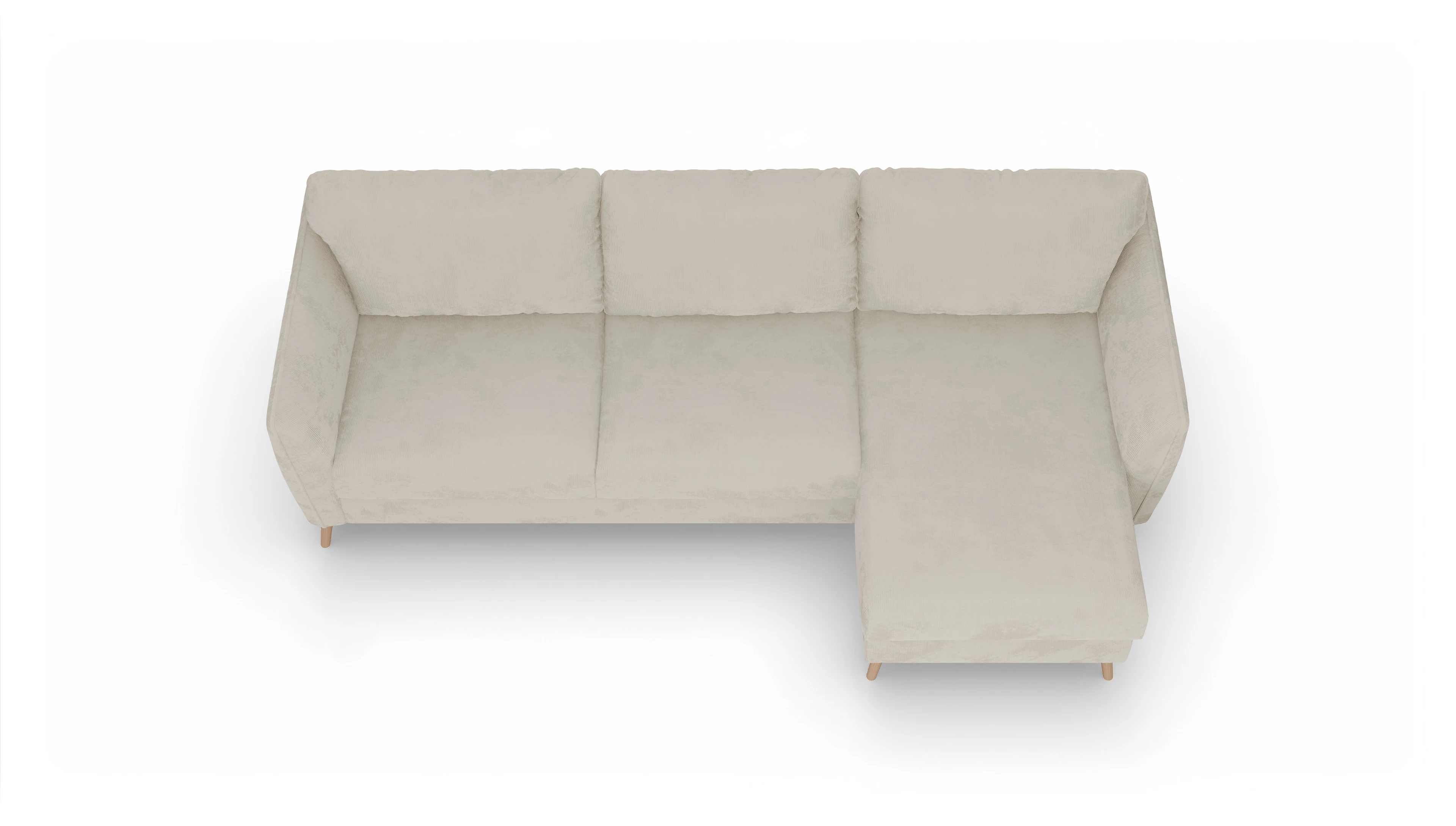 Schlafsofa Eriksen Ansicht des Produktes Eriksen Sofa mit Rec rechts in Cord weiß