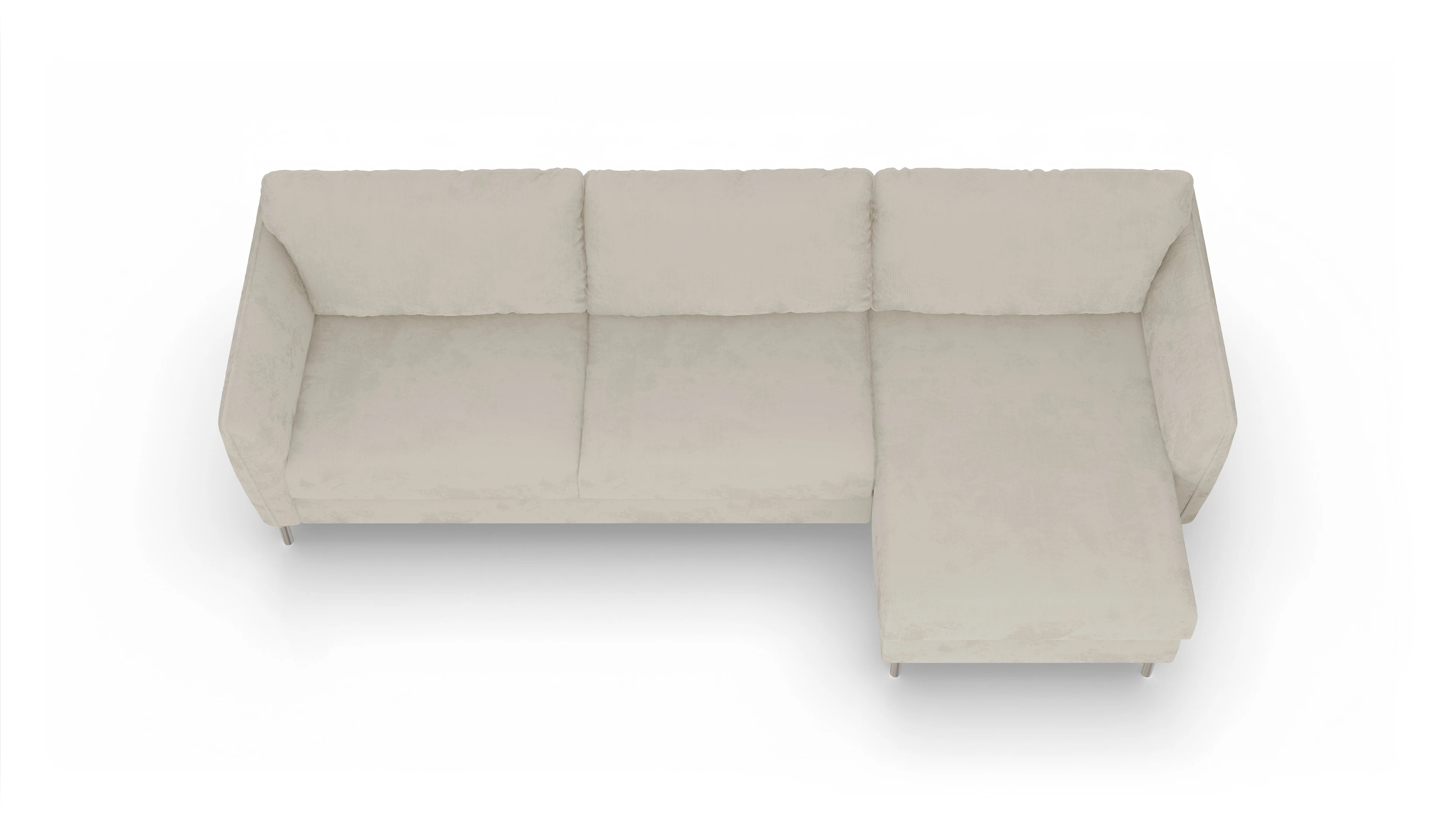 Ansicht des Produktes Eriksen Sofa mit Rec rechts in Cord weiß