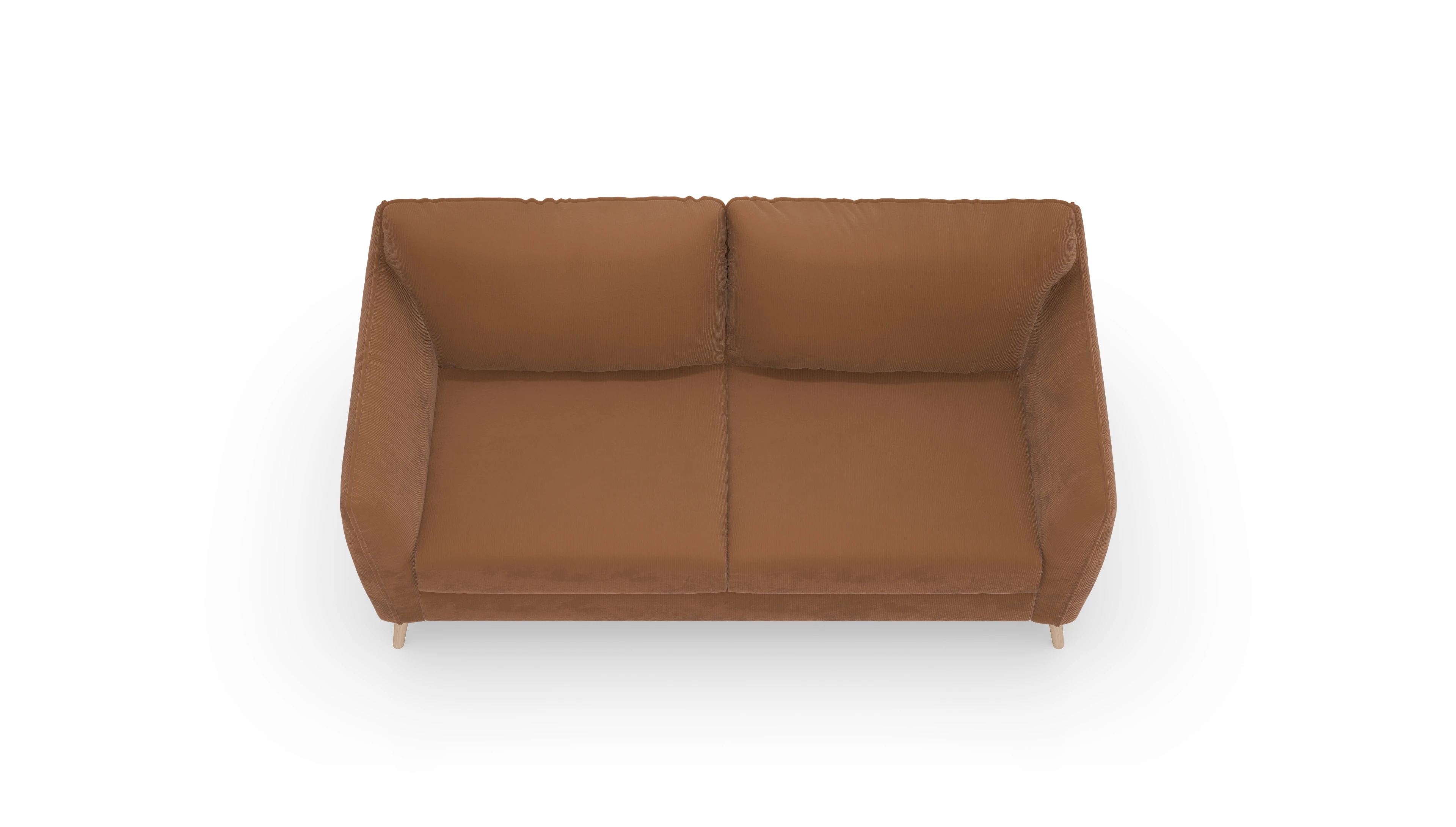Schlafsofa Eriksen Ansicht des Produktes Eriksen 3-Sitzer in Cord orange