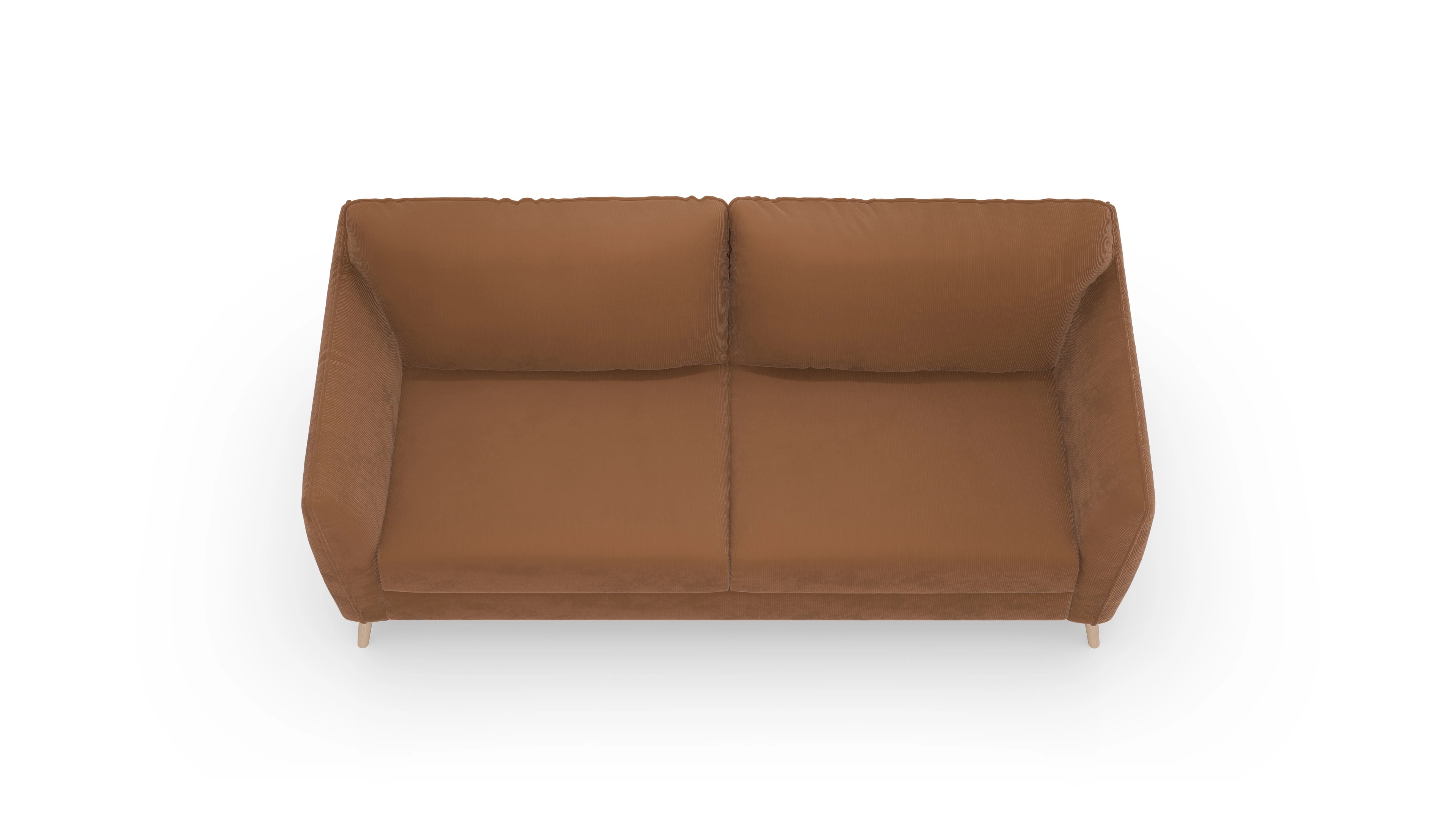 Schlafsofa Eriksen Ansicht des Produktes Eriksen 4-Sitzer in Cord orange