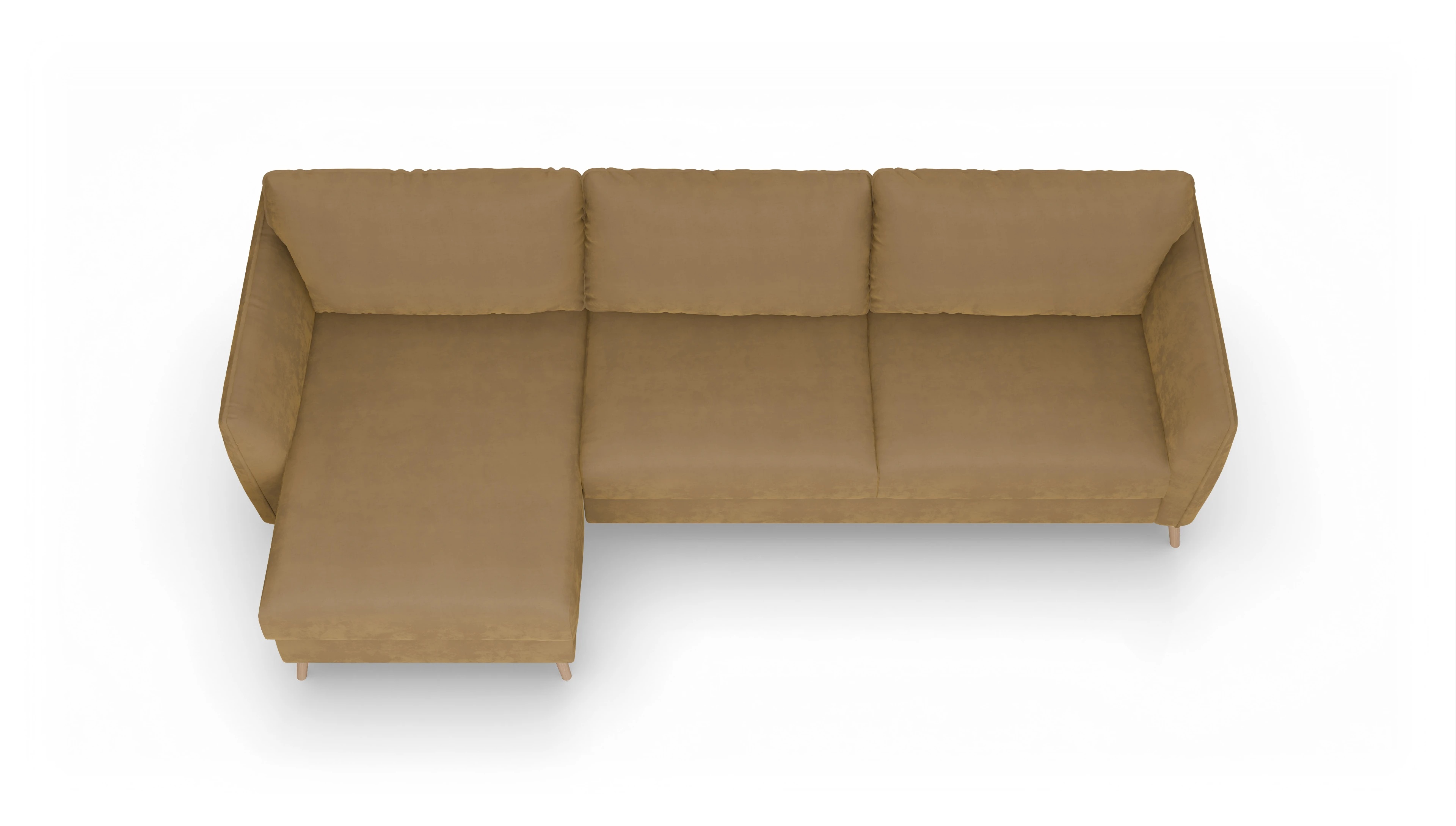 Schlafsofa Eriksen Ansicht des Produktes Eriksen Sofa mit Rec links in Samt rot