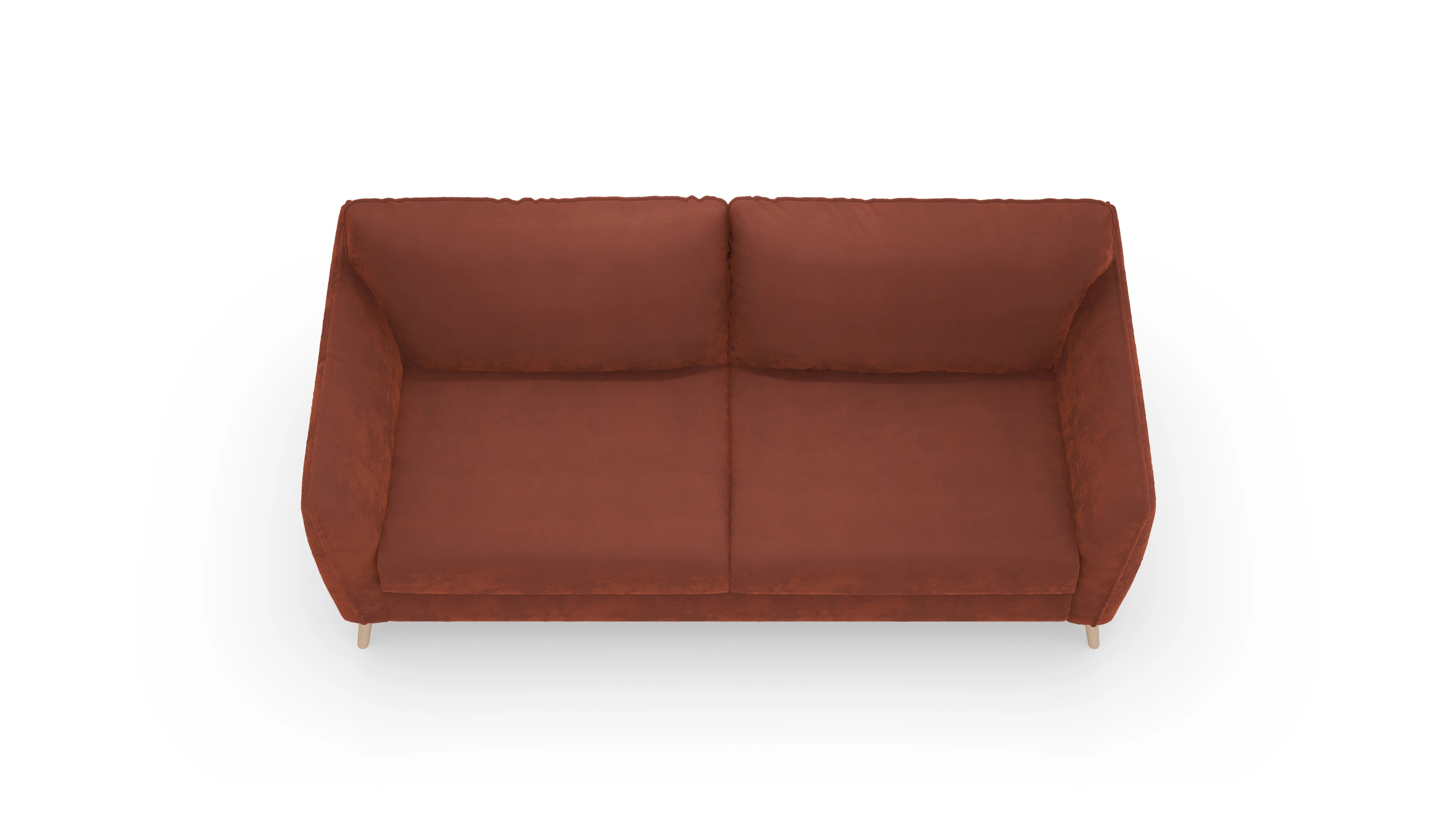 Schlafsofa Eriksen Ansicht des Produktes Eriksen 4-Sitzer in Samt orange