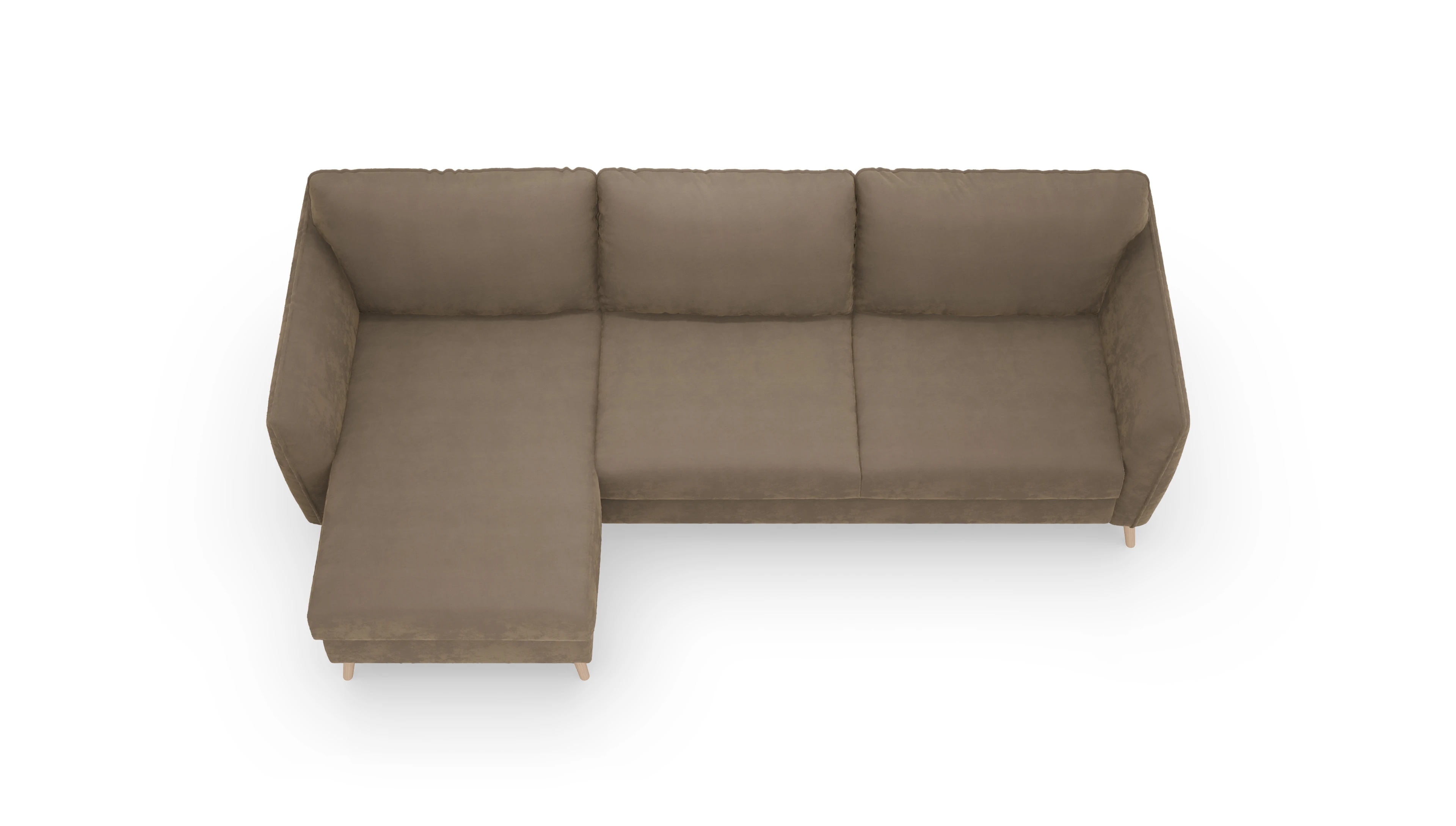 Ansicht des Produktes Eriksen Sofa mit Rec links in Samt braun