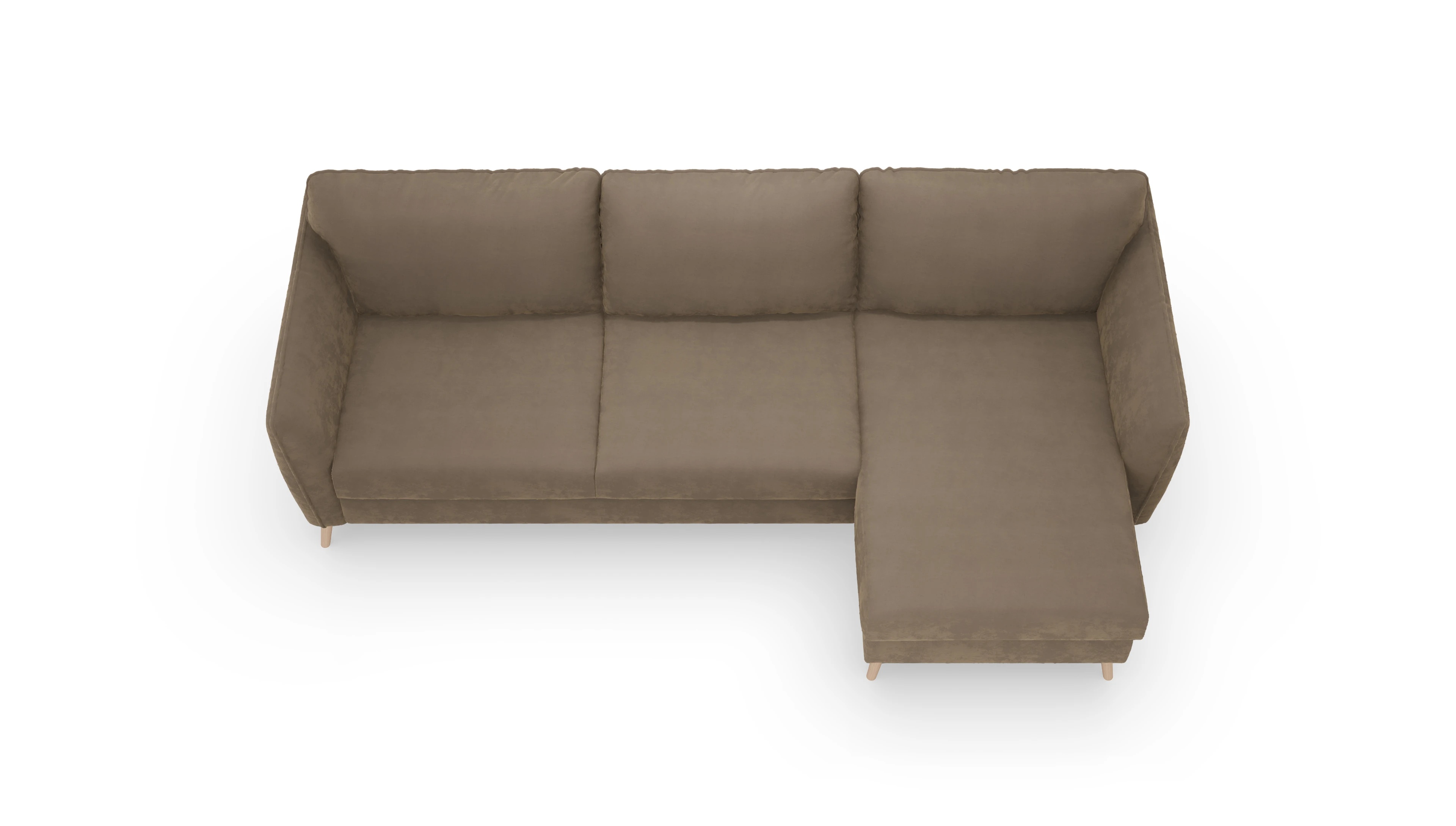 Ansicht des Produktes Eriksen Sofa mit Rec rechts in Samt braun