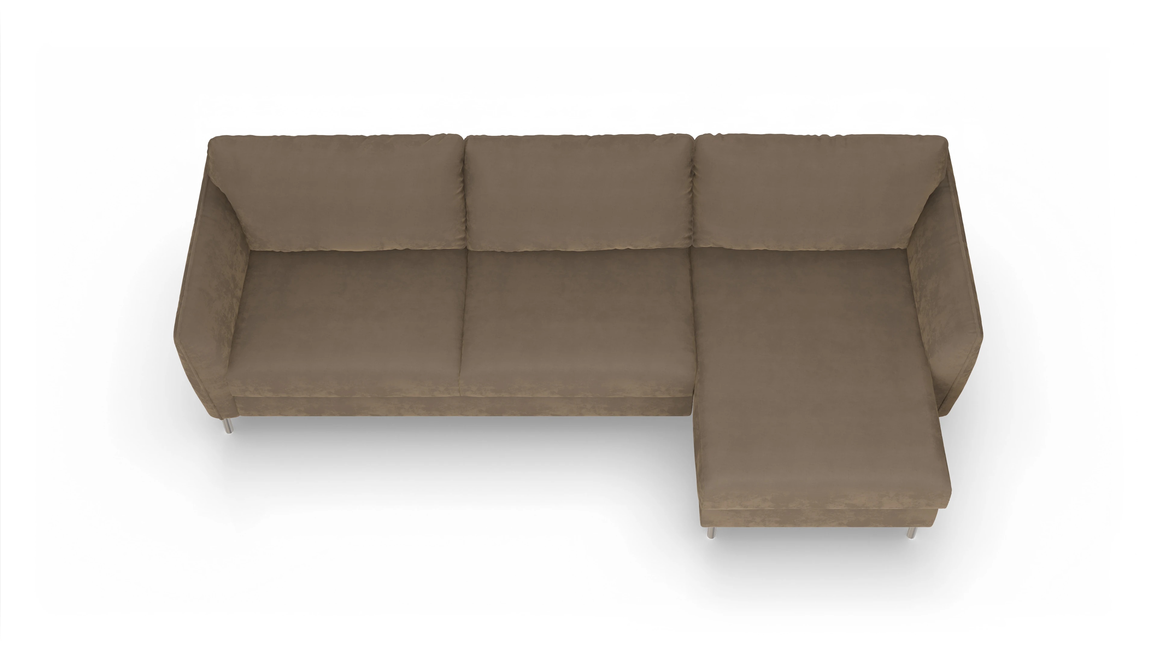 Schlafsofa Eriksen Ansicht des Produktes Eriksen Sofa mit Rec rechts in Samt braun