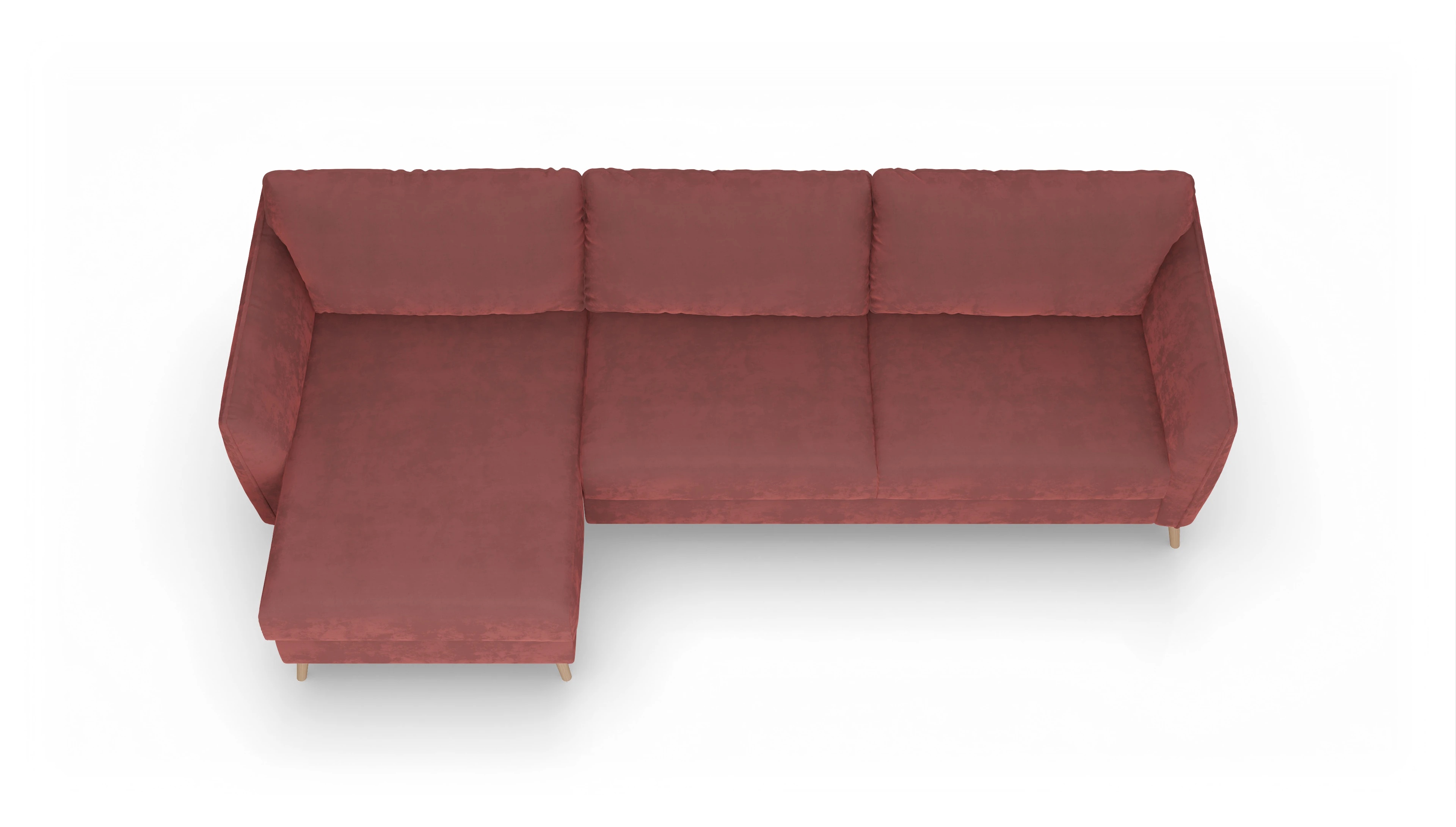 Ansicht des Produktes Eriksen Sofa mit Rec links in Samt rot
