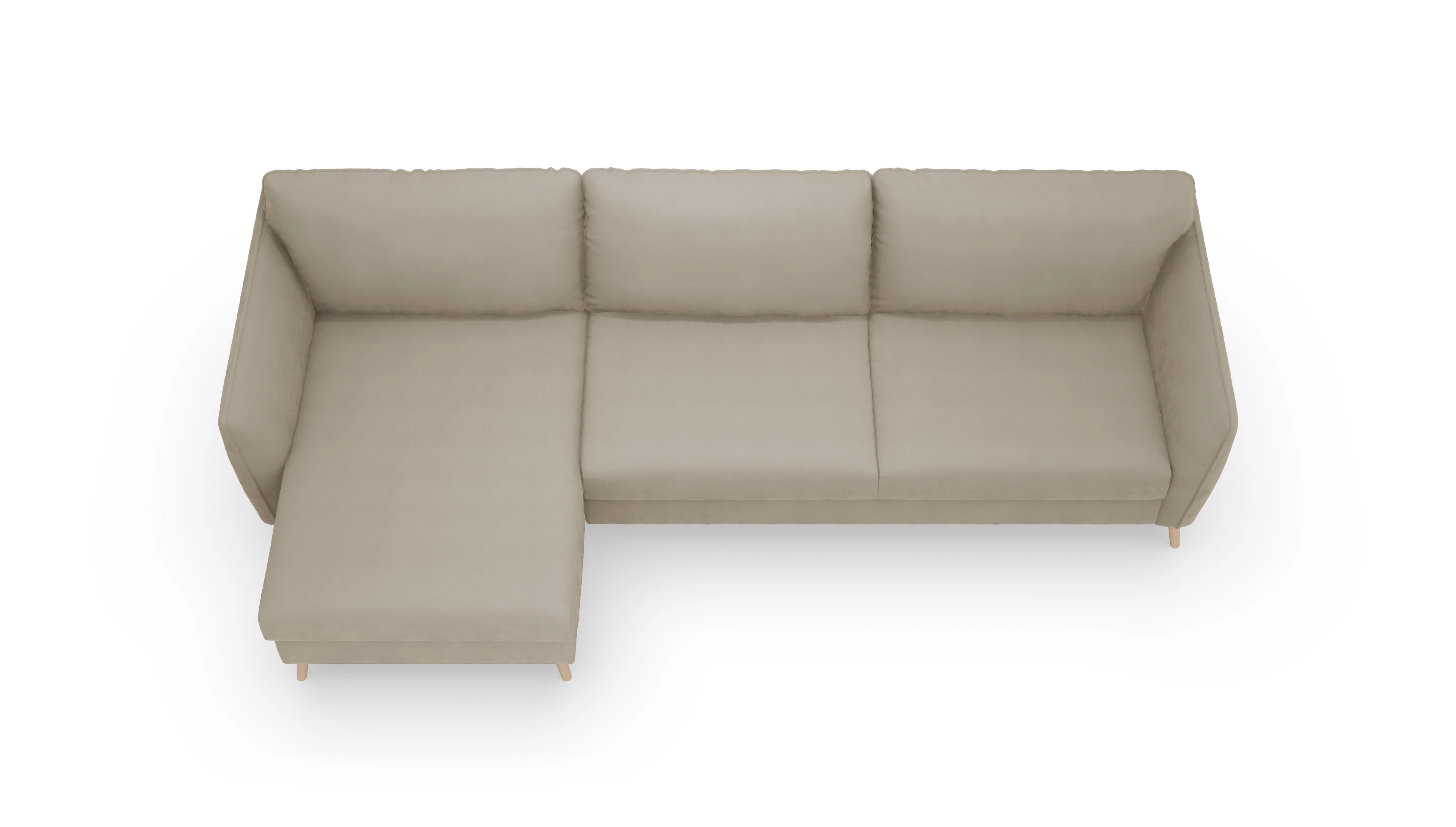 Ansicht des Produktes Eriksen Sofa mit Rec links in Samt beige