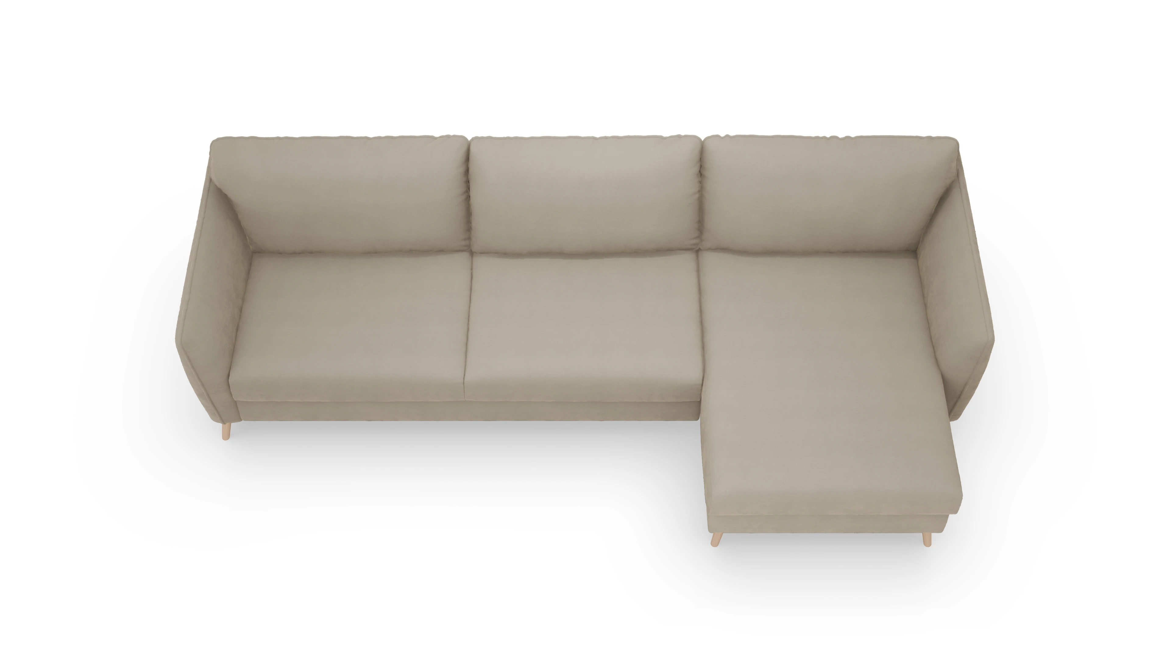 Ansicht des Produktes Eriksen Sofa mit Rec rechts in Samt beige