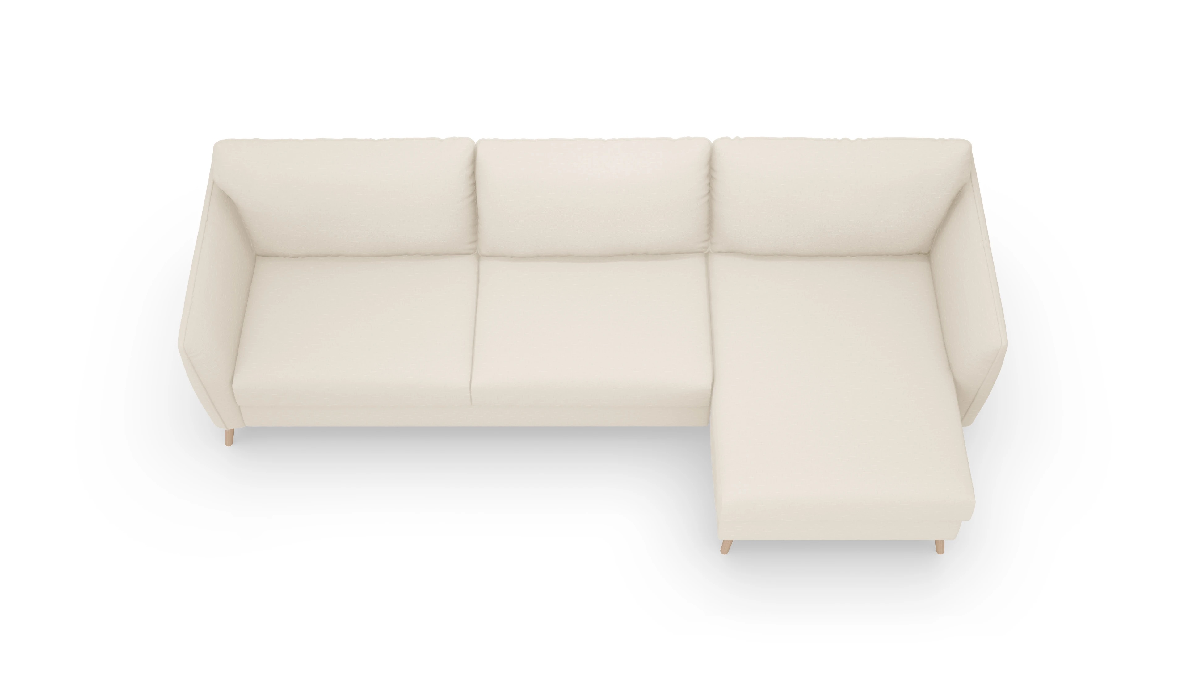 Ansicht des Produktes Eriksen Sofa mit Rec rechts in Stoff weiß