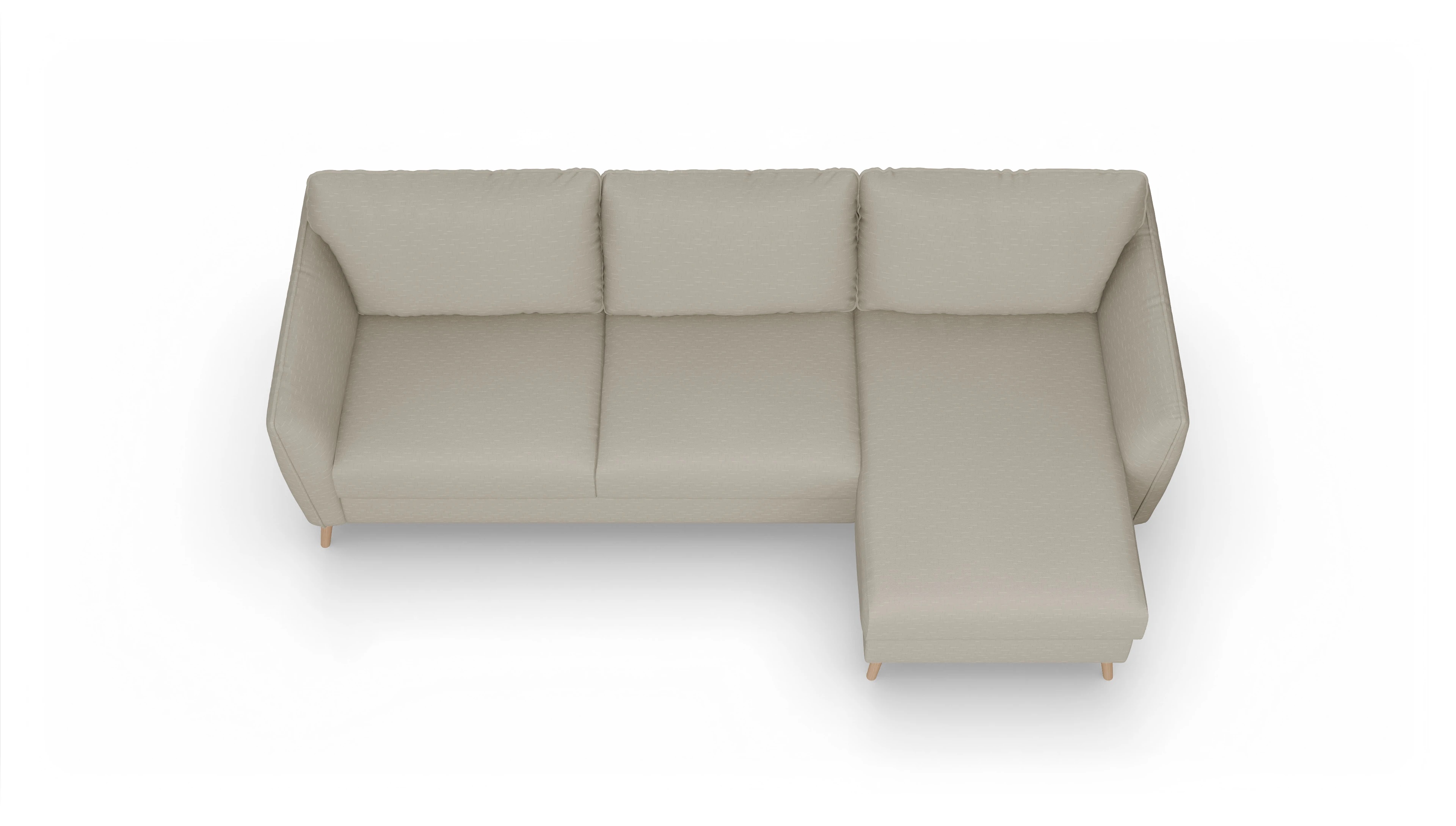 Ansicht des Produktes Eriksen Sofa mit Rec rechts in Stoff weiß