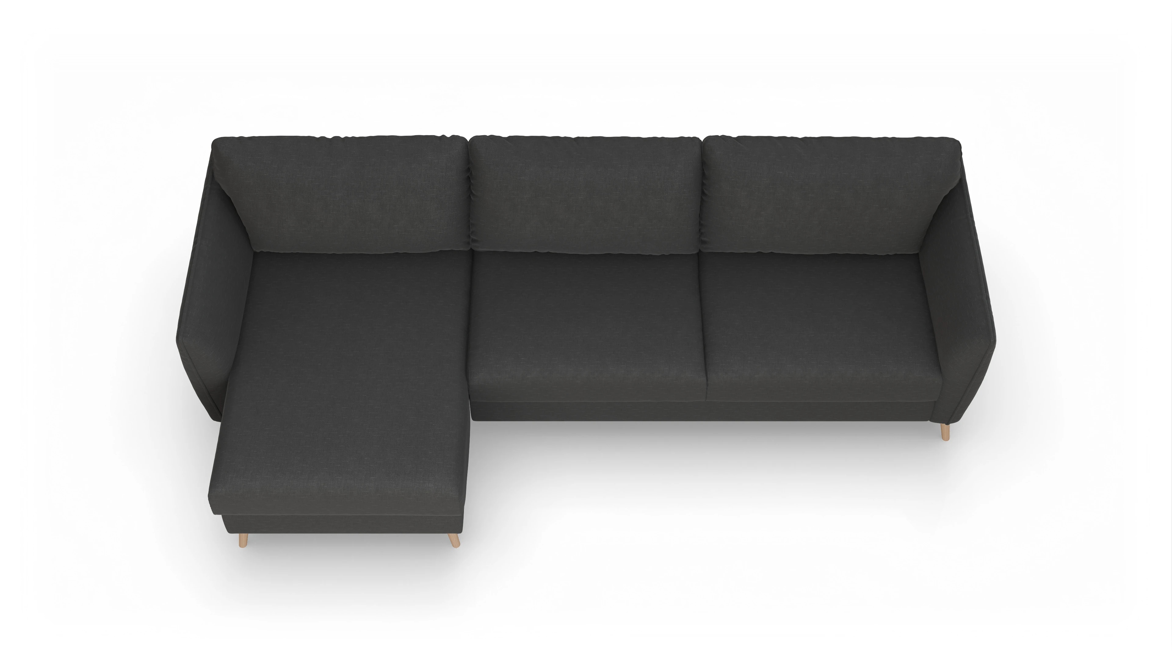 Ansicht des Produktes Eriksen Sofa mit Rec links in Stoff grau