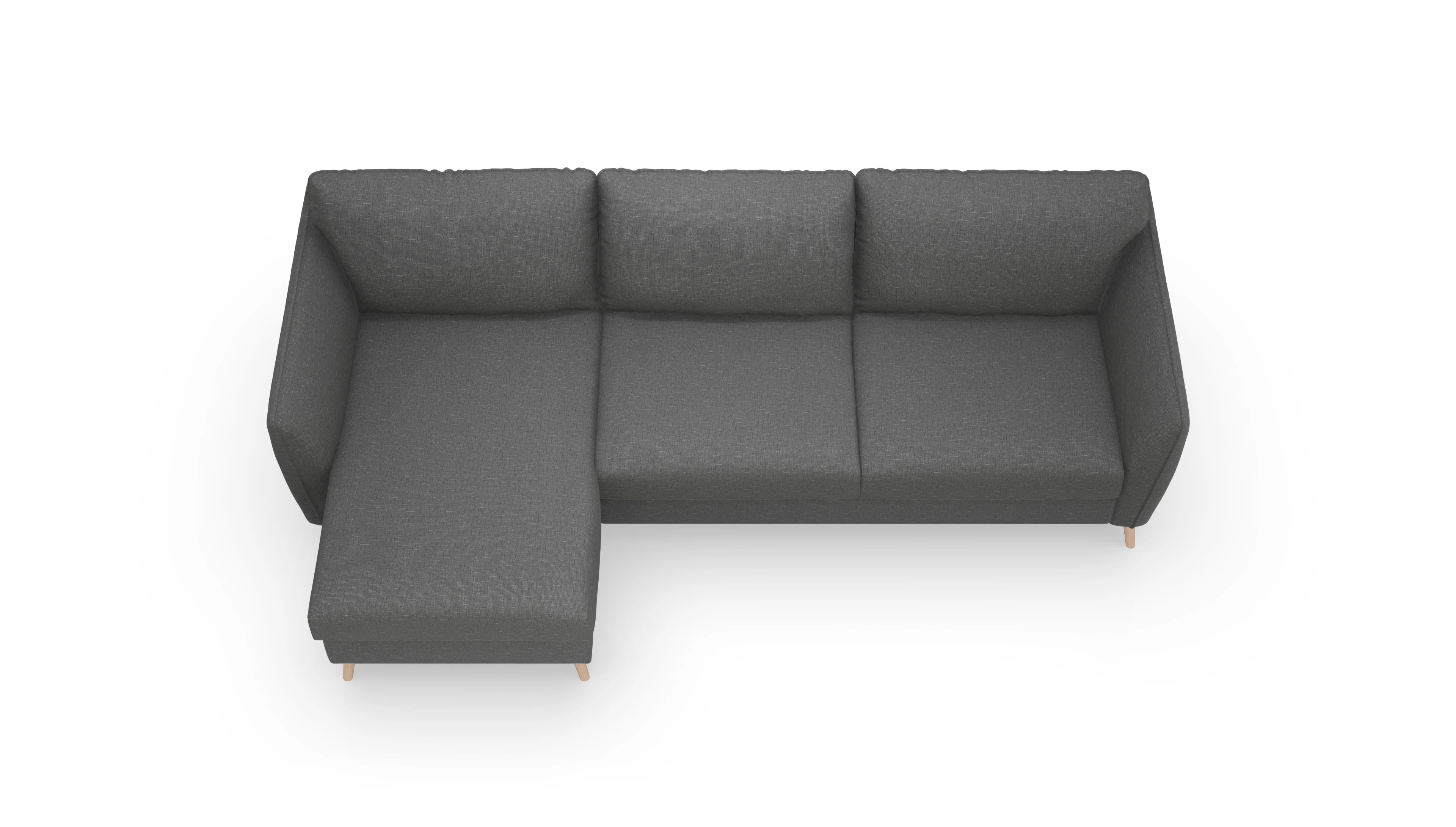 Ansicht des Produktes Eriksen Sofa mit Rec links in Stoff grau