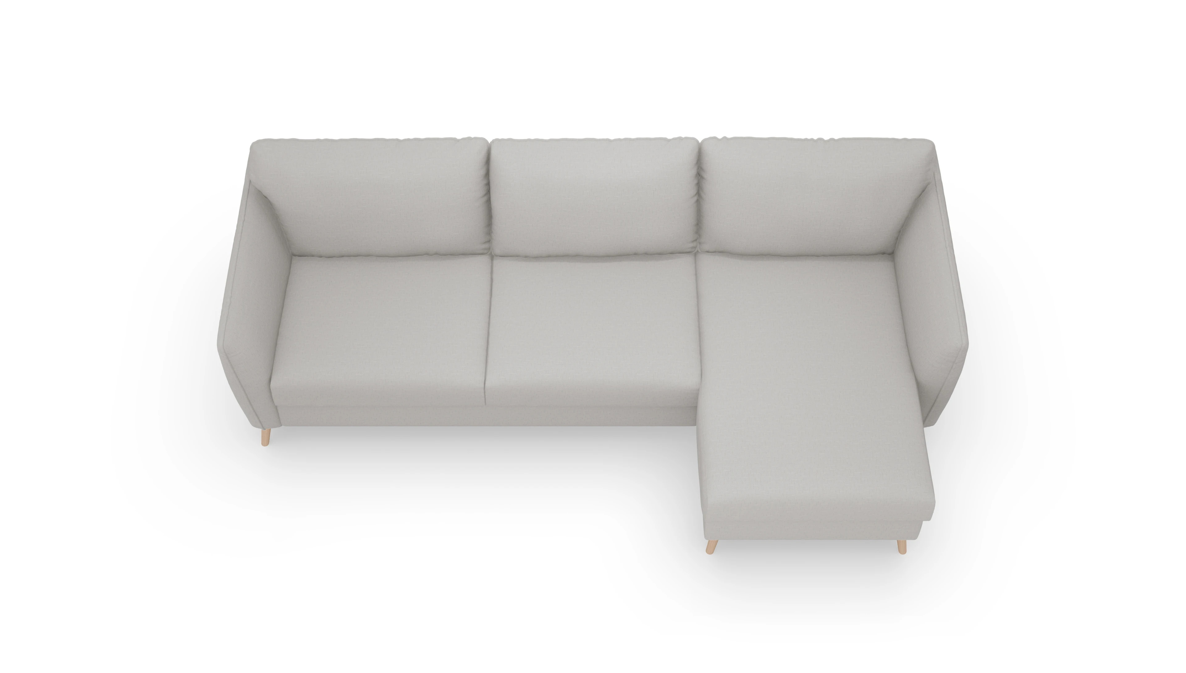 Schlafsofa Eriksen Ansicht des Produktes Eriksen Sofa mit Rec rechts in Stoff beige
