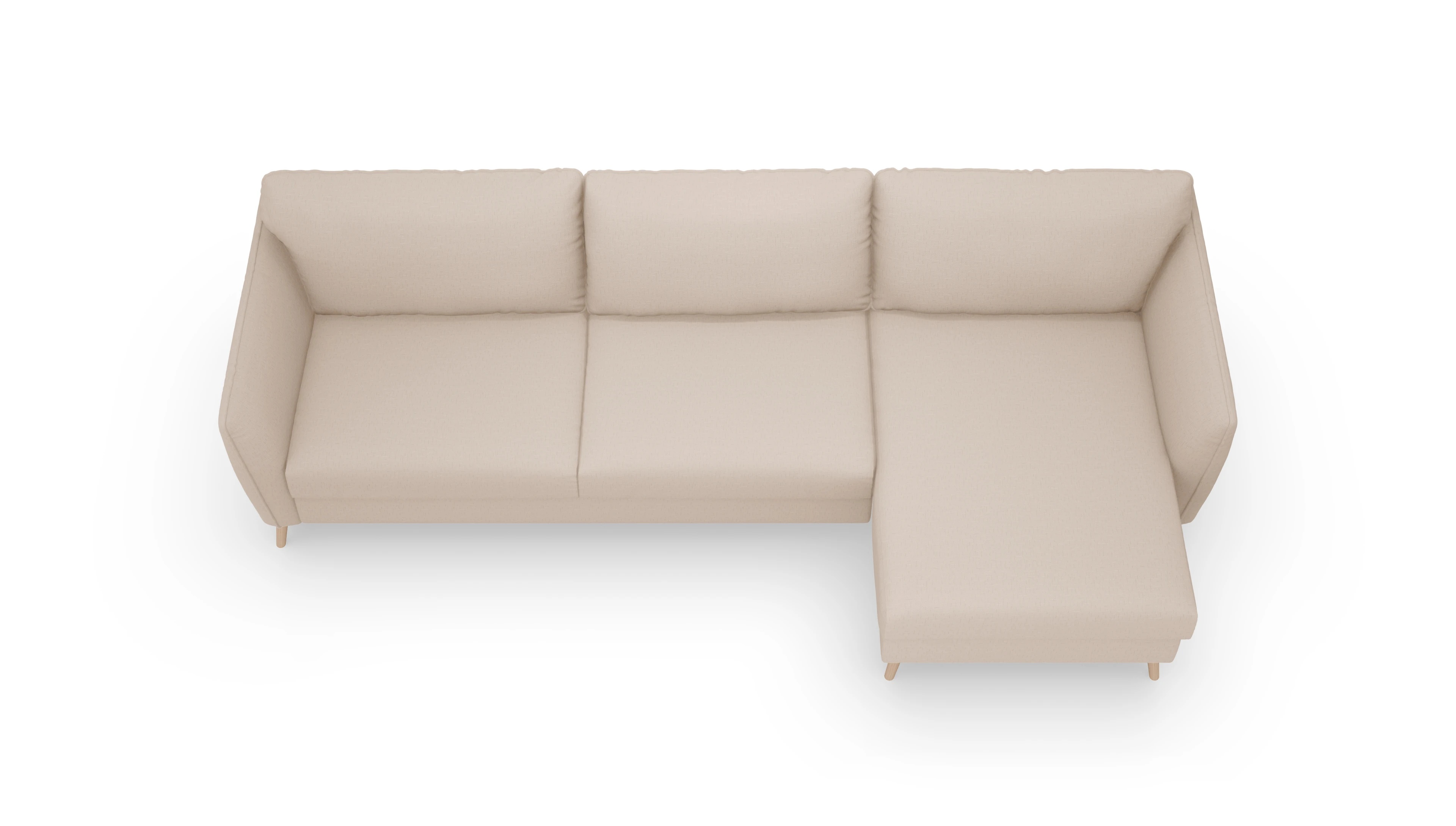 Ansicht des Produktes Eriksen Sofa mit Rec rechts in Stoff beige