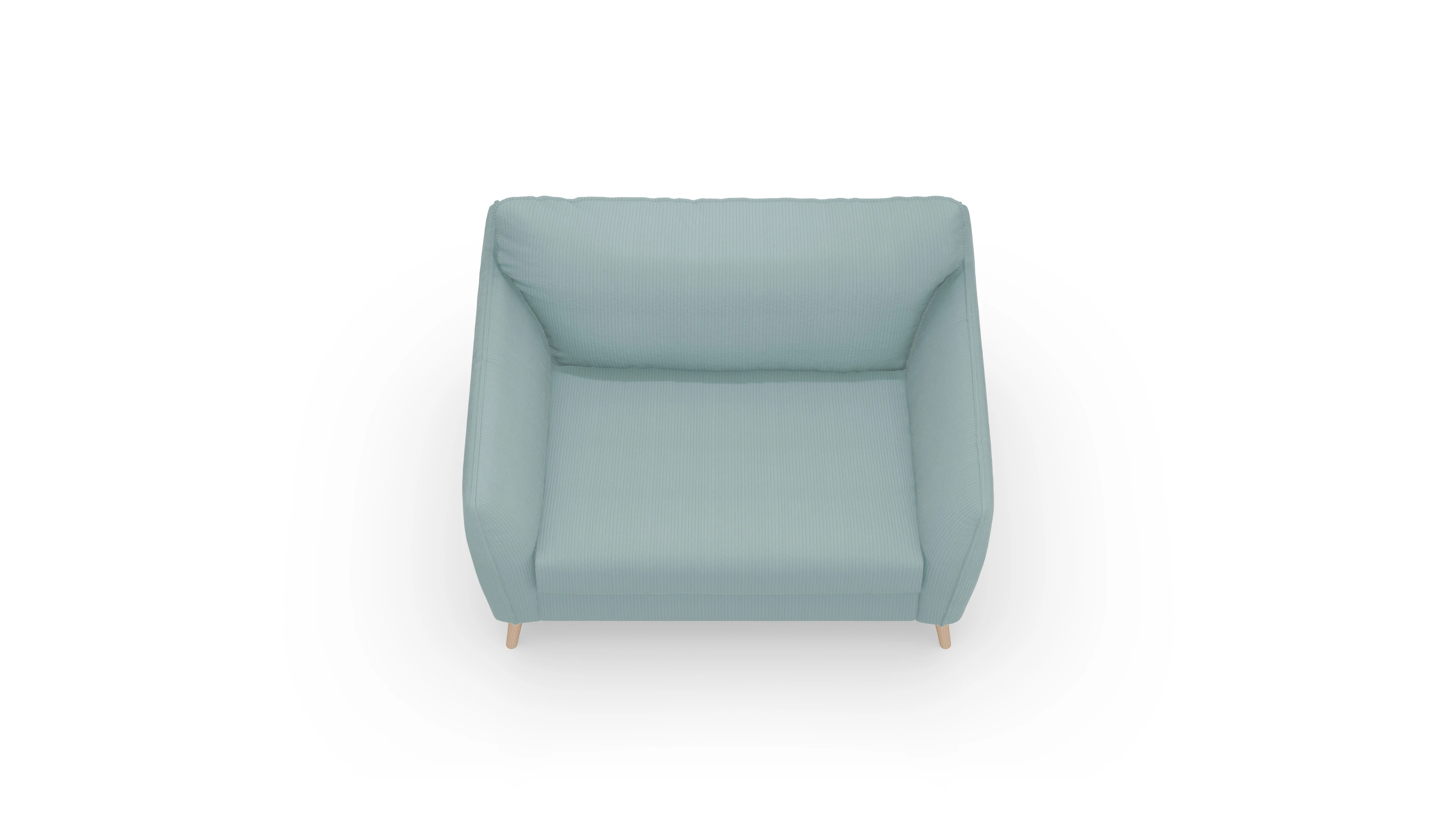 Ansicht des Produktes Eriksen Sessel in Cord blau