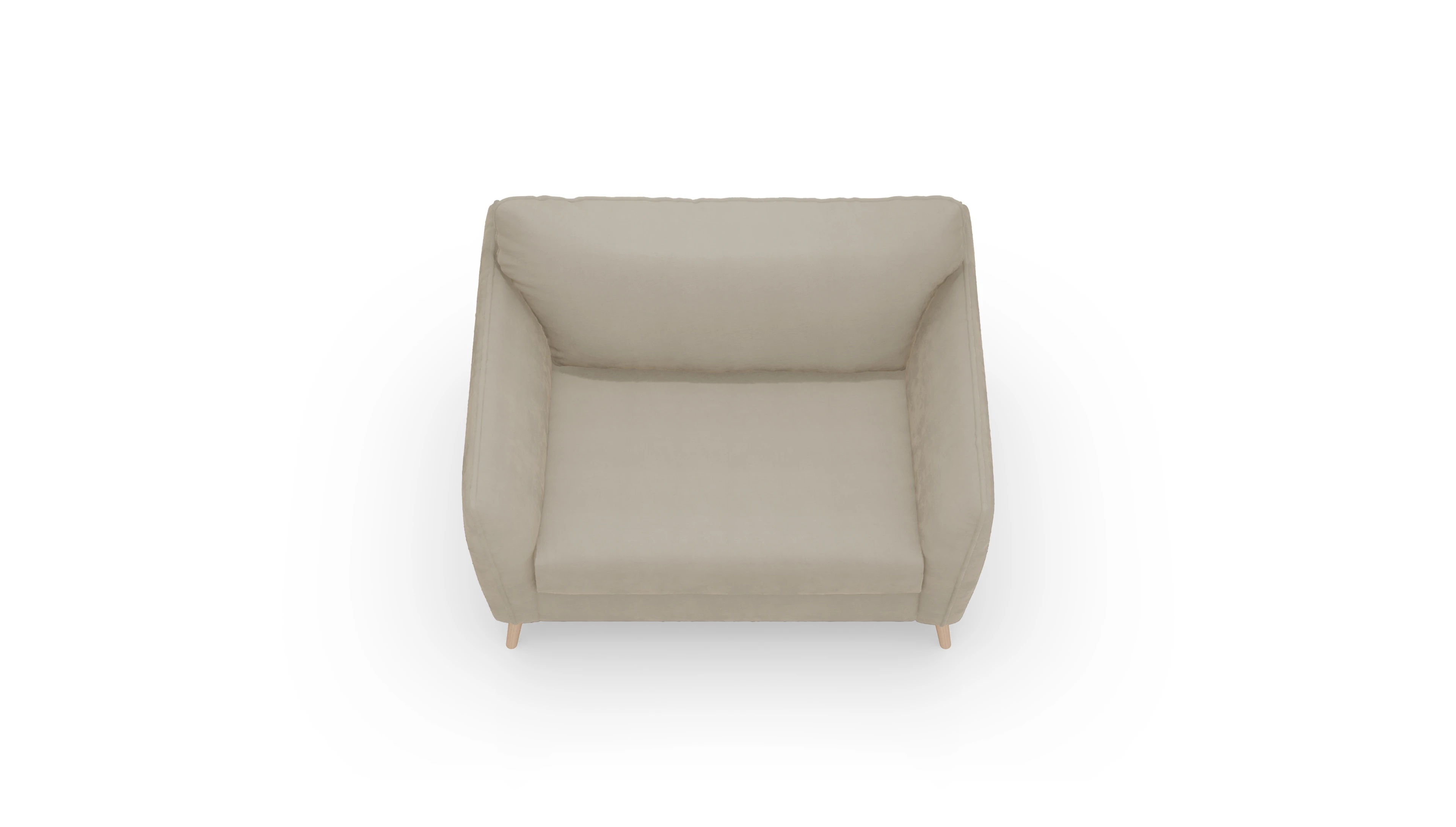 Schlafsessel Eriksen Ansicht des Produktes Eriksen Sessel in Samt beige
