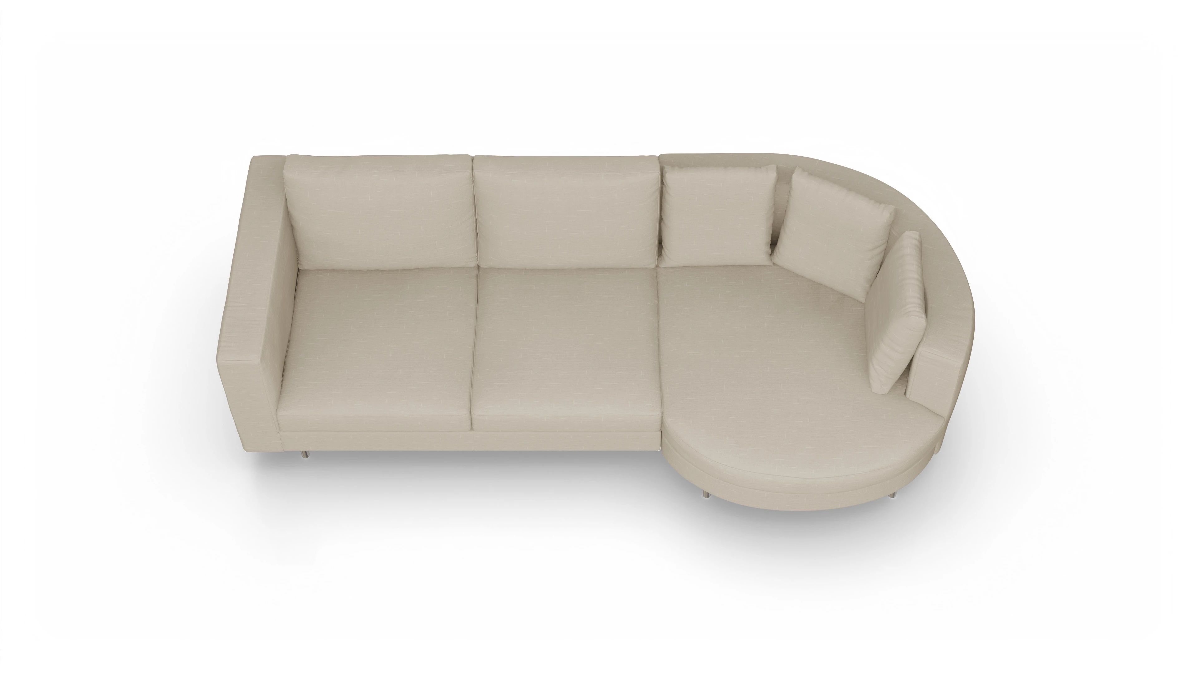 Ansicht des Produktes Silea Sofa mit Rec rechts in Stoff beige