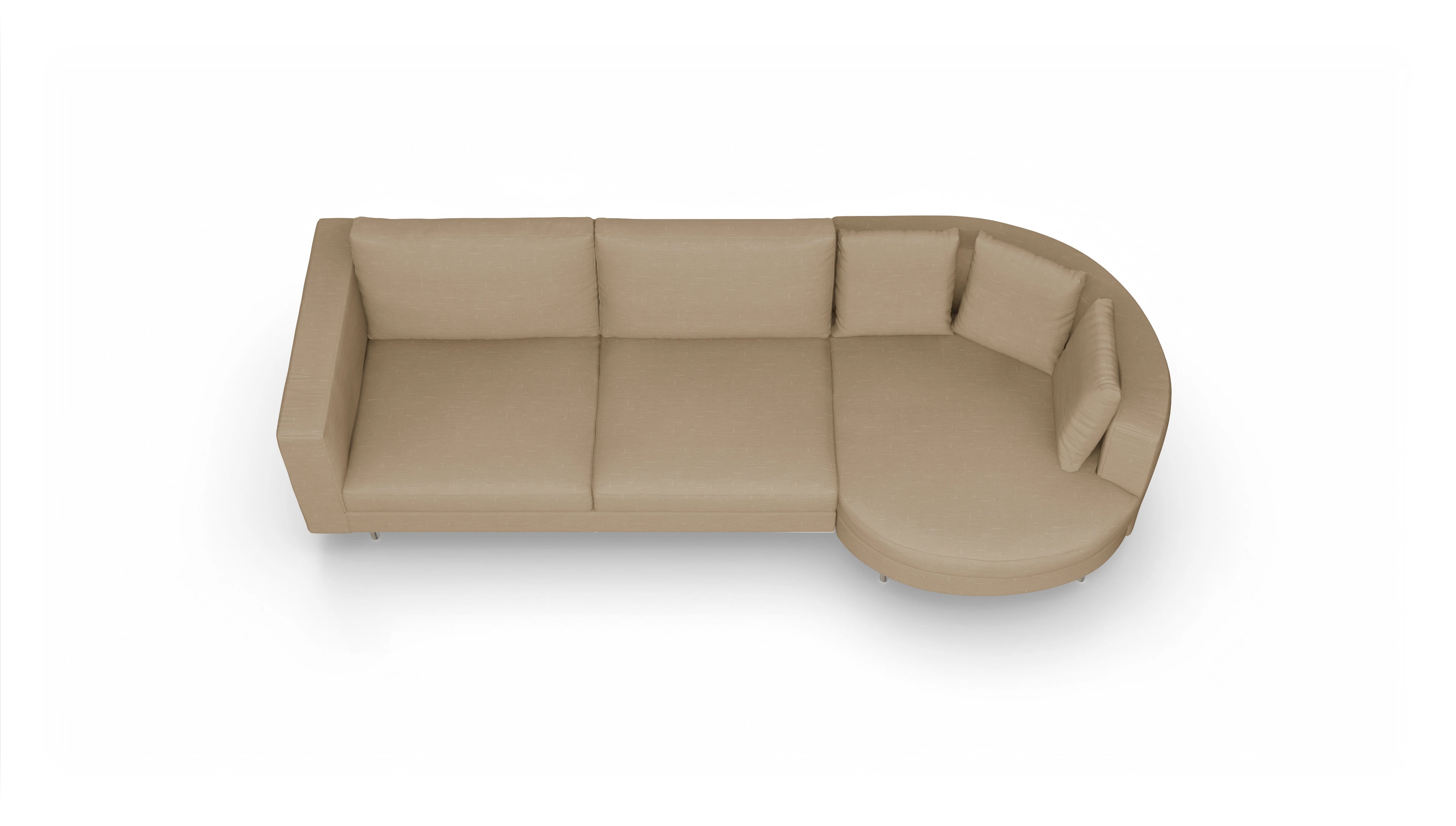 Ansicht des Produktes Silea Sofa mit Rec rechts in Stoff braun